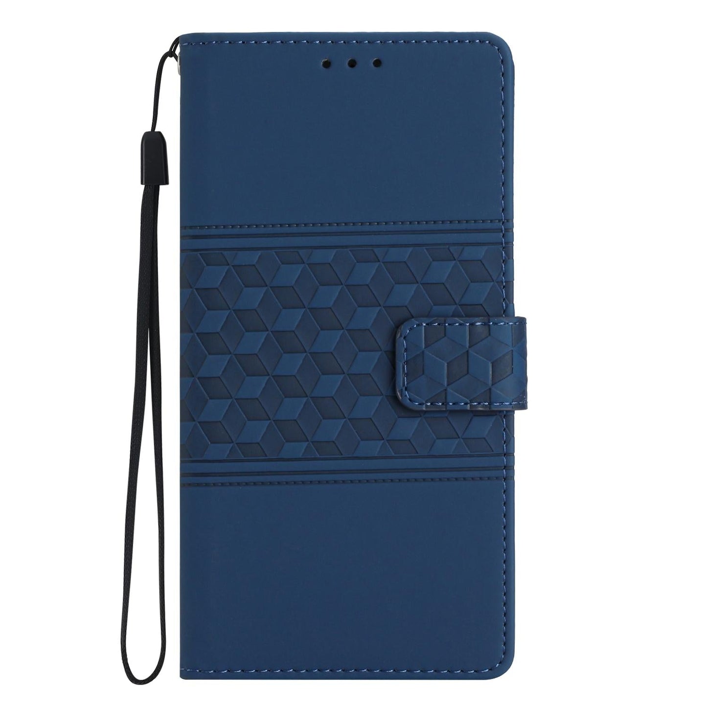 For Samsung Galaxy S25 Edge 5G Diamond Embossed Skin Feel Leather Phone Case(Dark Blue)