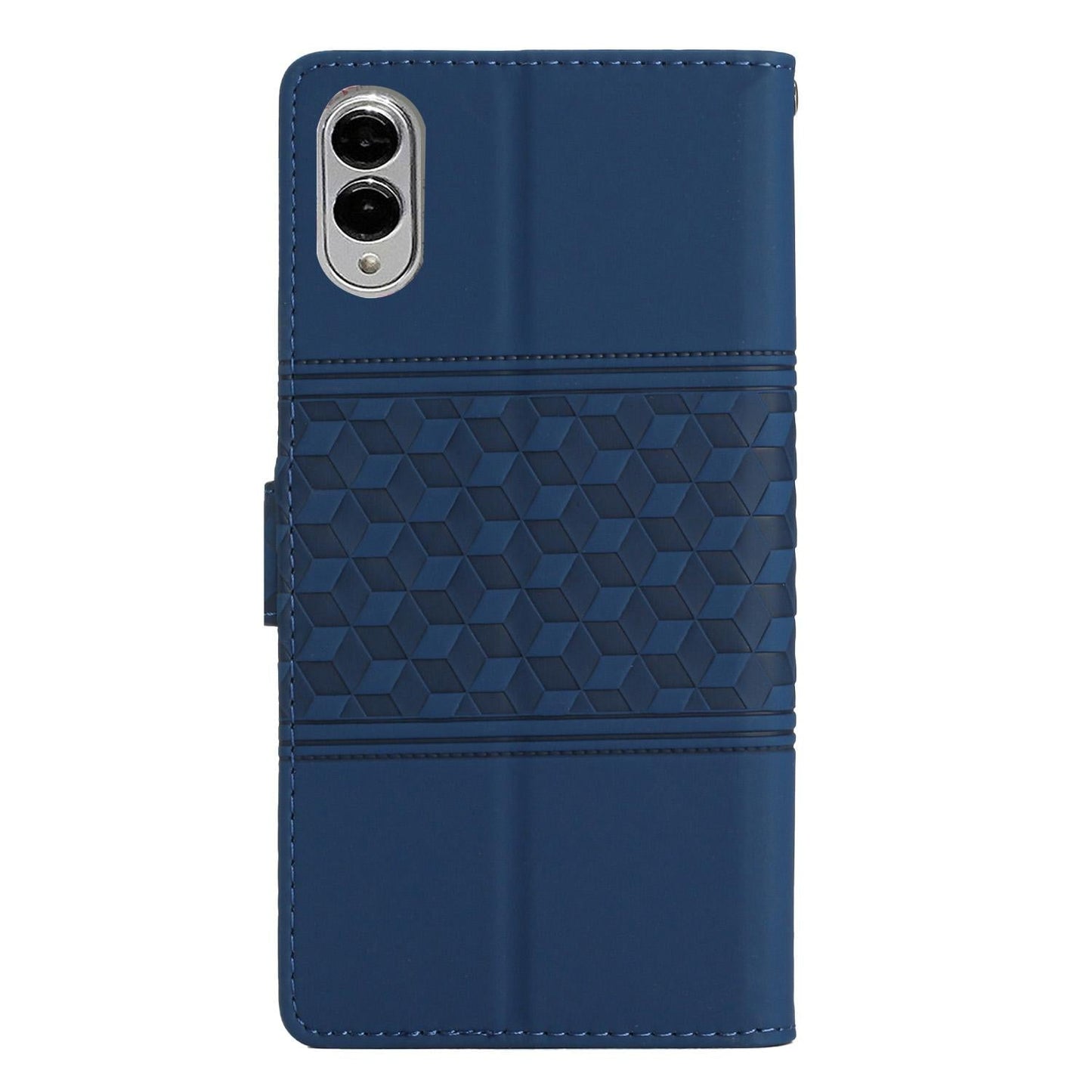 For Samsung Galaxy S25 Edge 5G Diamond Embossed Skin Feel Leather Phone Case(Dark Blue)
