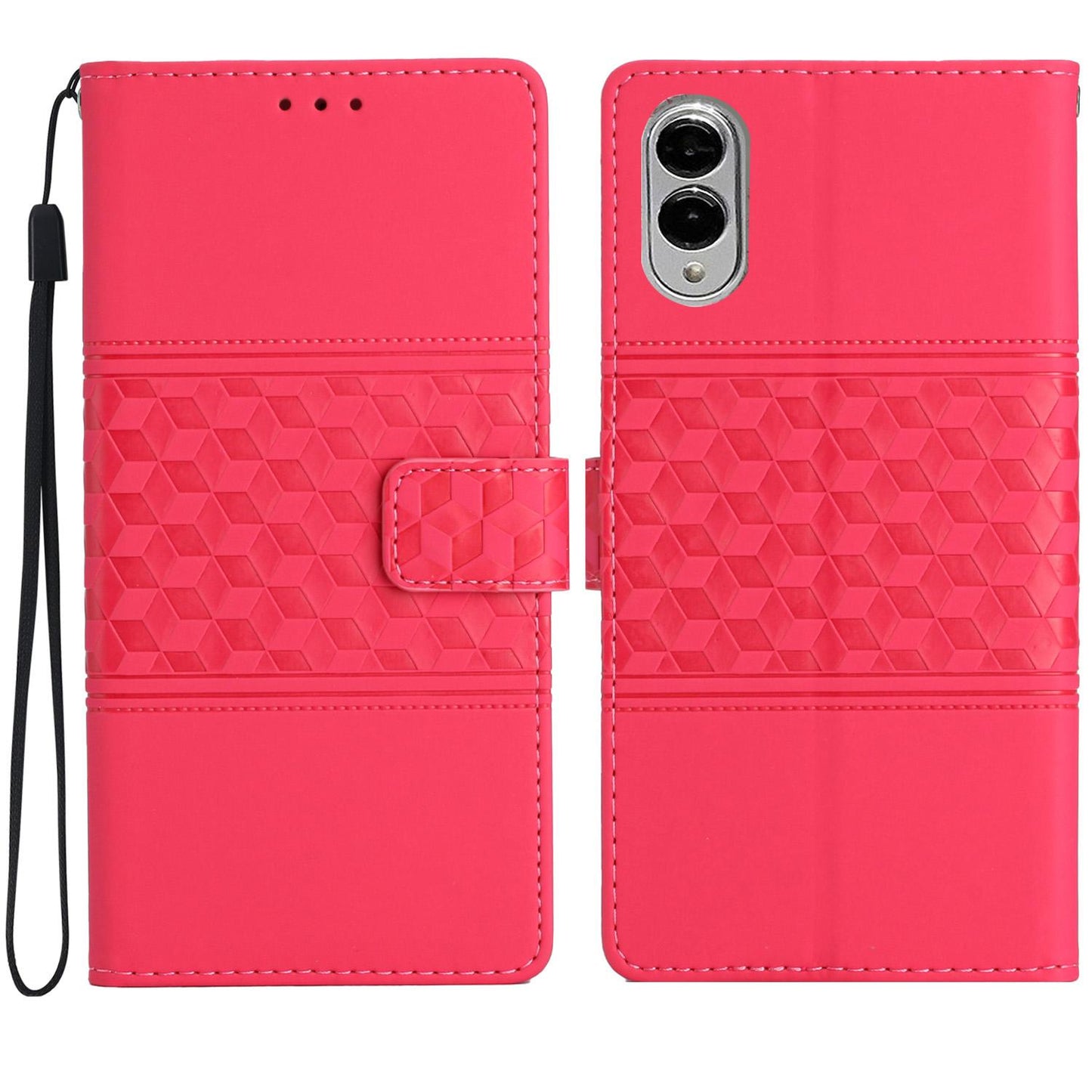 For Samsung Galaxy S25 Edge 5G Diamond Embossed Skin Feel Leather Phone Case(Red)