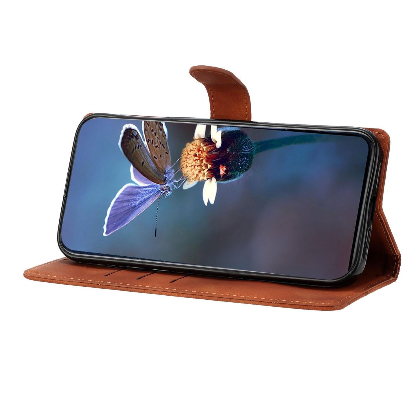 For Samsung Galaxy S25 Edge 5G Cherry Blossom Butterfly Skin Feel Embossed PU Phone Case(Brown)