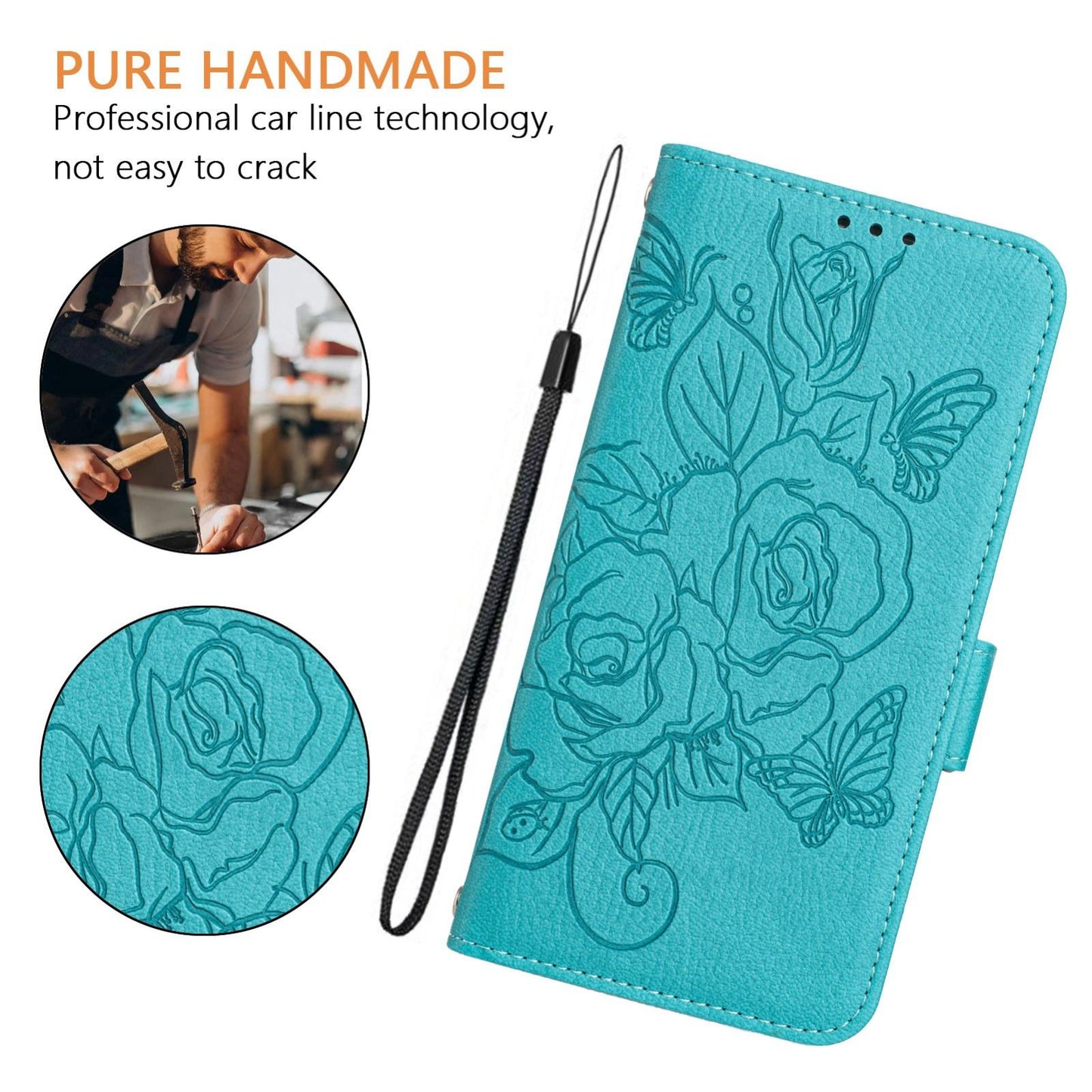 For vivo V50 5G Global Embossed Rose RFID Anti-theft Leather Phone Case(Light Blue)