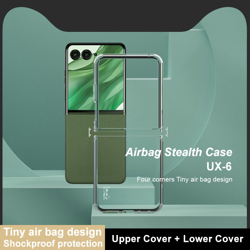 For Motorola Razr 50 Ultra imak UX-6 series All-inclusive Shockproof Airbag TPU Invisible Phone Case(Transparent)