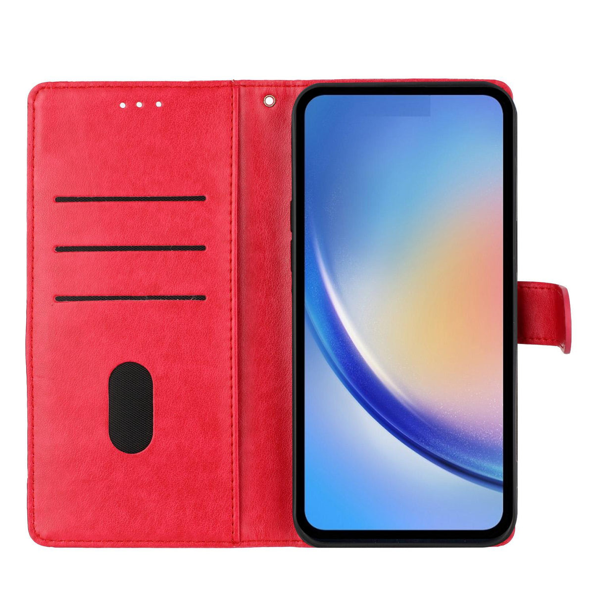 Compatible with iPhone 18 Pro Max Butterflies and Flowers Leather Phone Case - Red