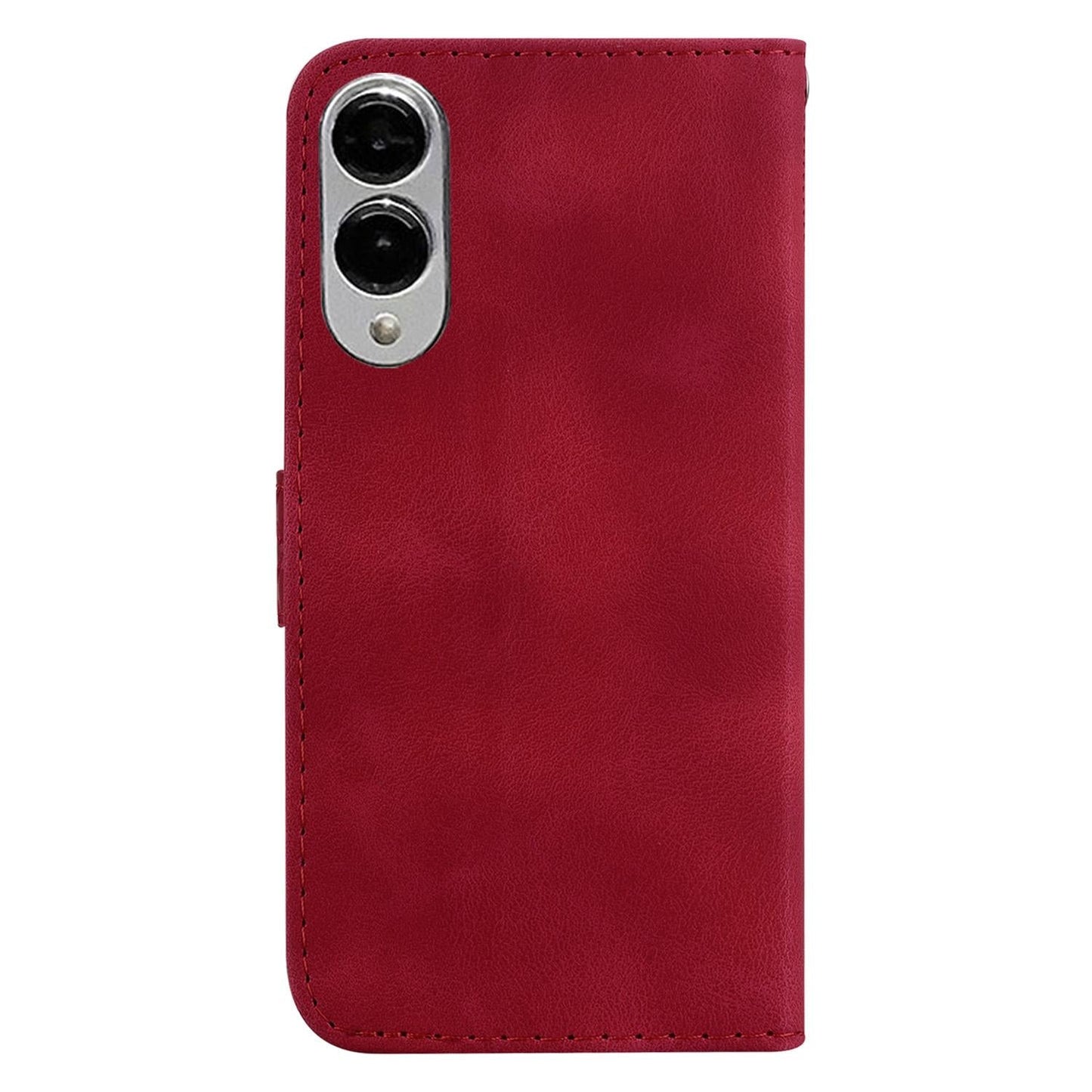 For Samsung Galaxy S25 Edge 5G Seven-shaped Embossed Leather Phone Case(Red)