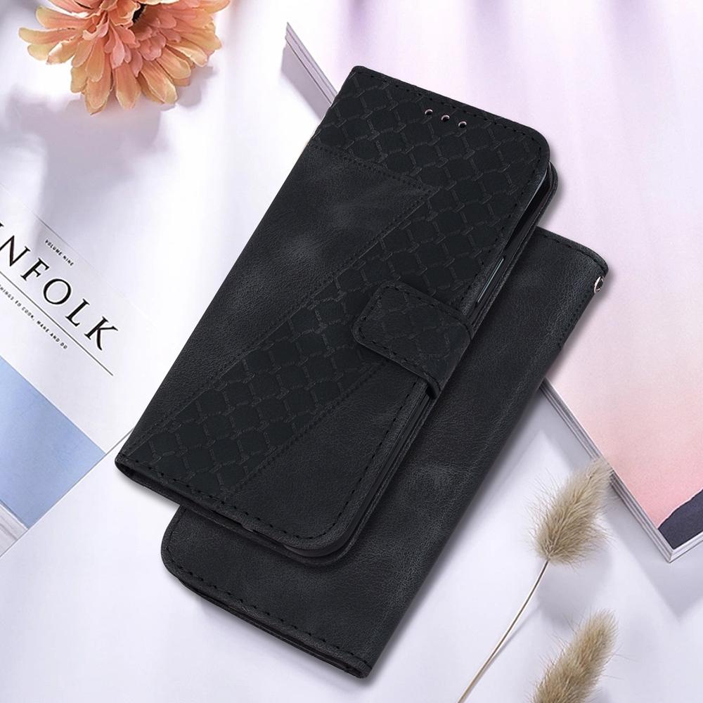 For Samsung Galaxy S25 Edge 5G Seven-shaped Embossed Leather Phone Case(Black)