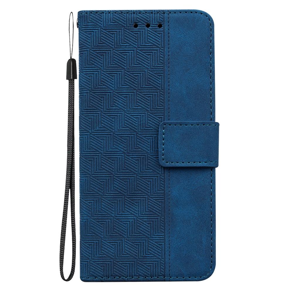 For Samsung Galaxy S25 Edge 5G Geometric Embossed Leather Phone Case(Blue)