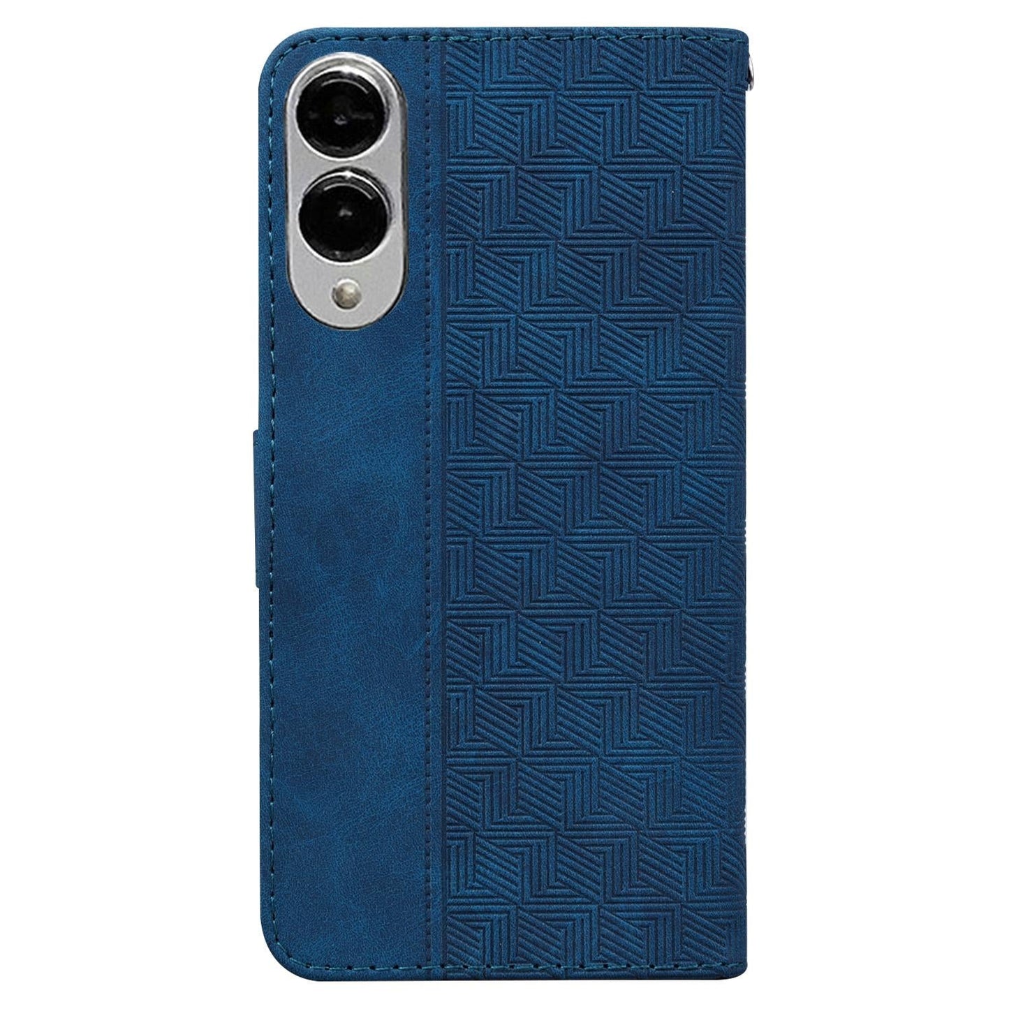 For Samsung Galaxy S25 Edge 5G Geometric Embossed Leather Phone Case(Blue)
