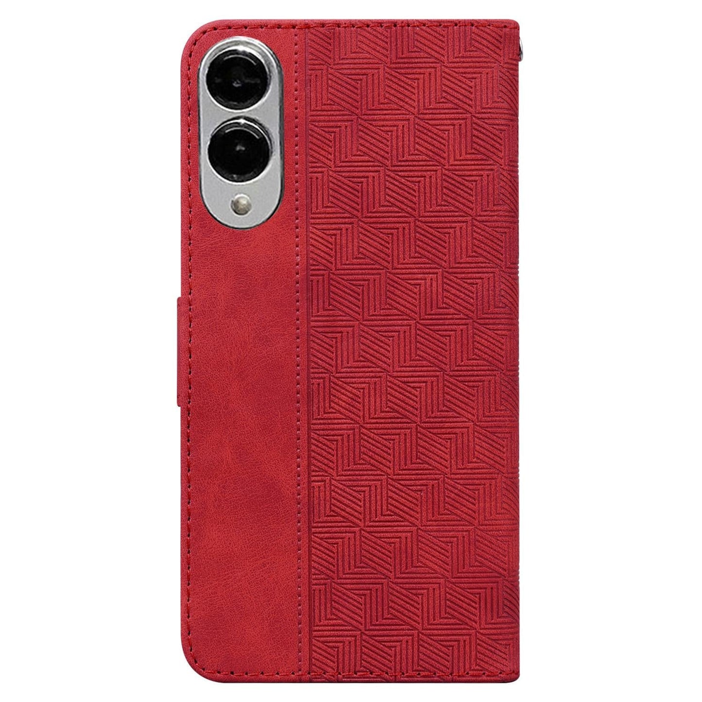 For Samsung Galaxy S25 Edge 5G Geometric Embossed Leather Phone Case(Red)