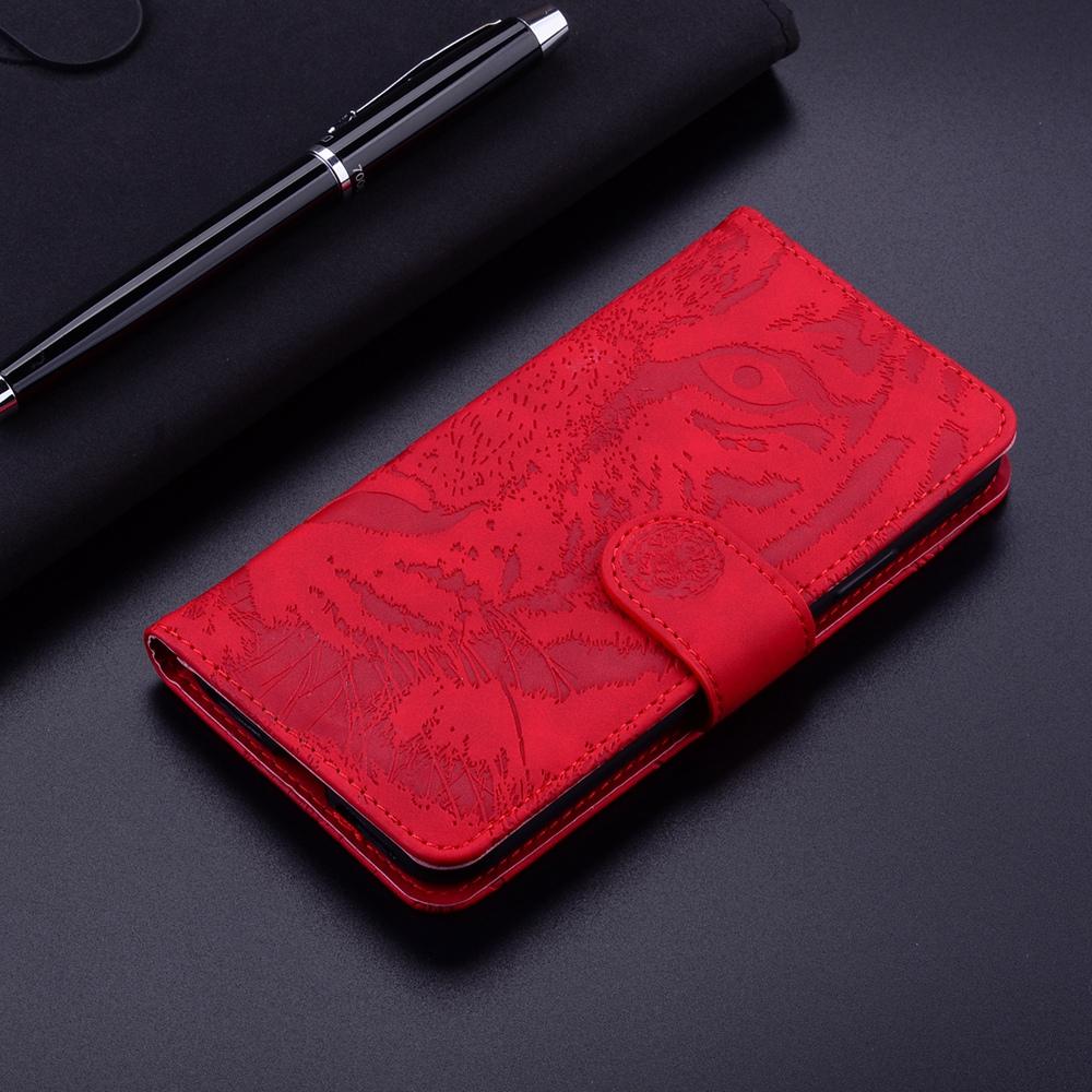 For Samsung Galaxy S25 Edge 5G Tiger Embossing Pattern Flip Leather Phone Case(Red)