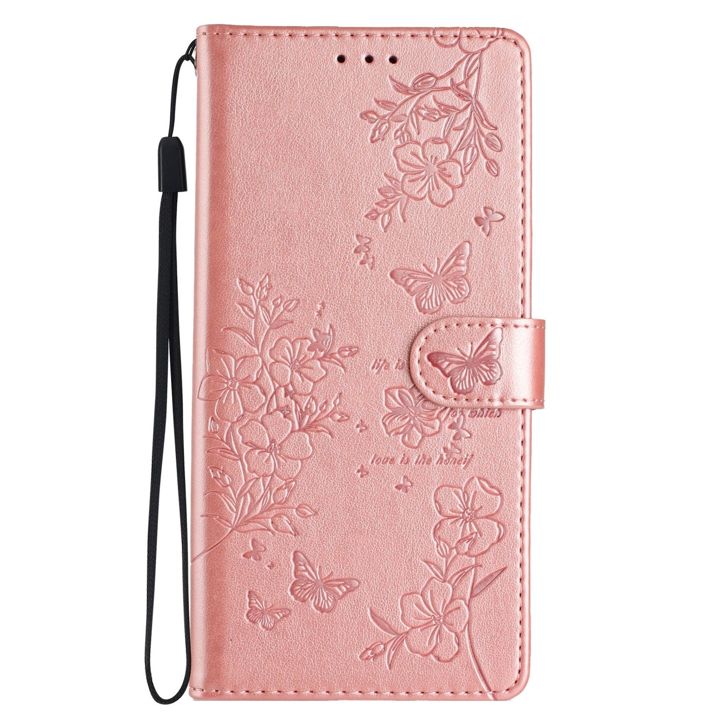 For Xiaomi 15 Butterflies and Flowers Leather Phone Case(Rose Gold)