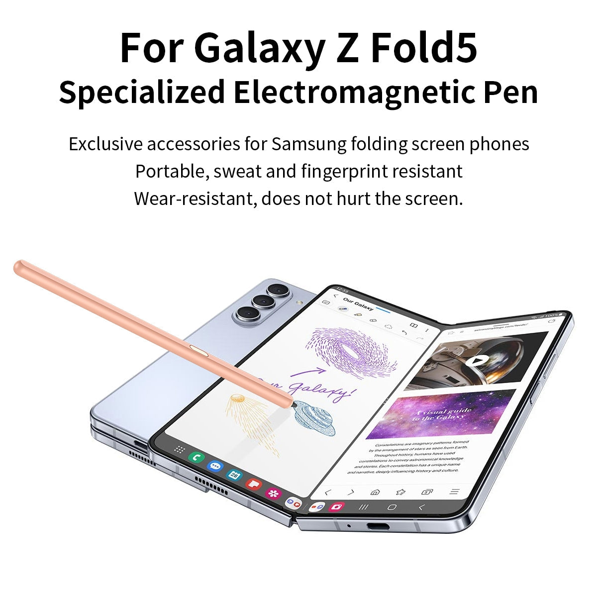 For Samsung Galaxy Z Fold5 Special Electromagnetic Stylus Pen(Pink)