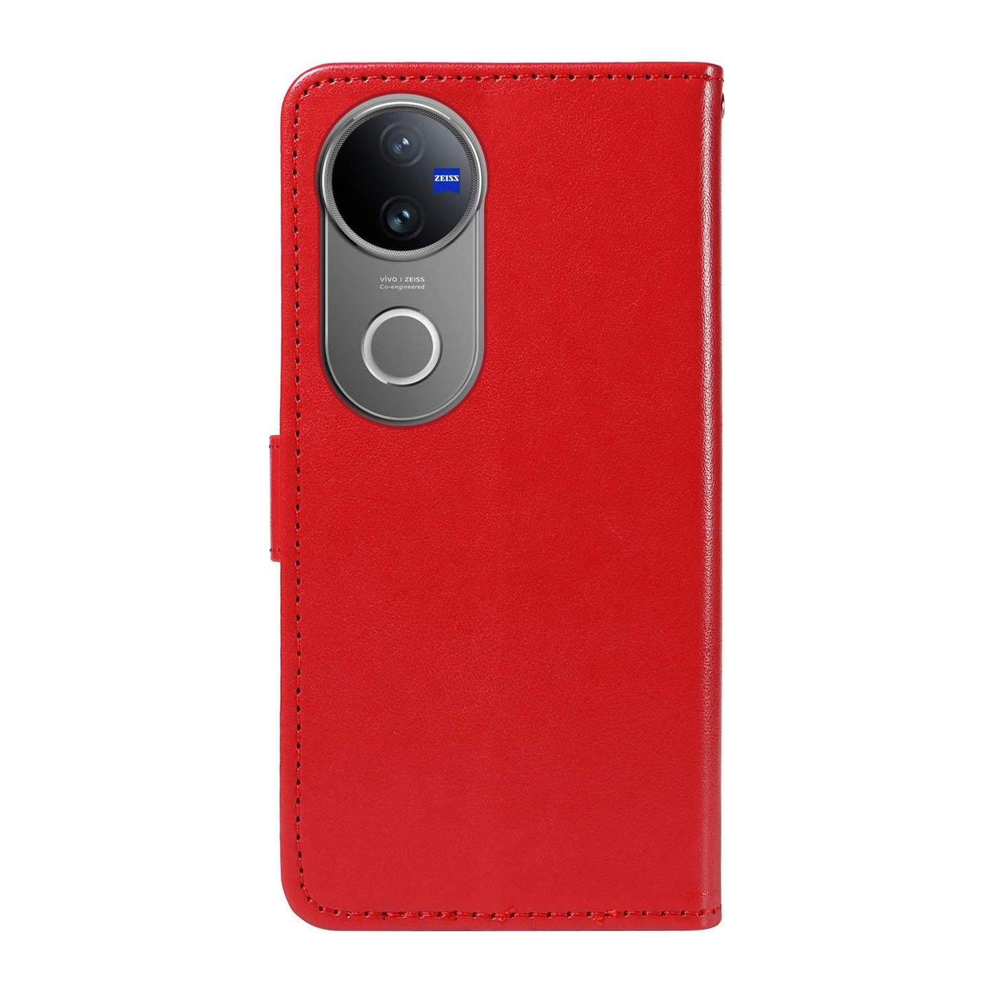 For vivo V50 5G Global Cat and Bee Embossed Flip Leather Phone Case(Red)