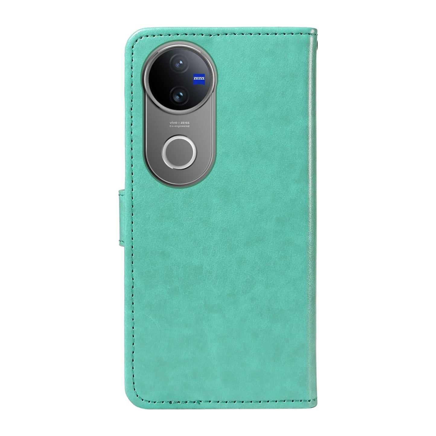For vivo V50 5G Global Cat and Bee Embossed Flip Leather Phone Case(Green)