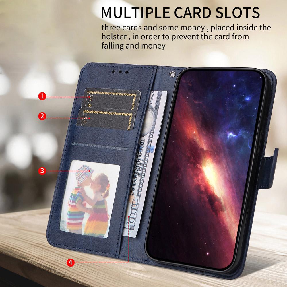 For Samsung Galaxy S25 Edge 5G Classic Calf Texture Flip Leather Phone Case(Blue)