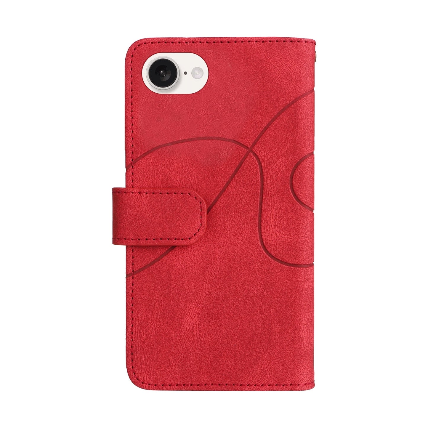 For iPhone 16e Dual-color 9 Card Slots Zipper Wallet Leather Phone Case(Red)
