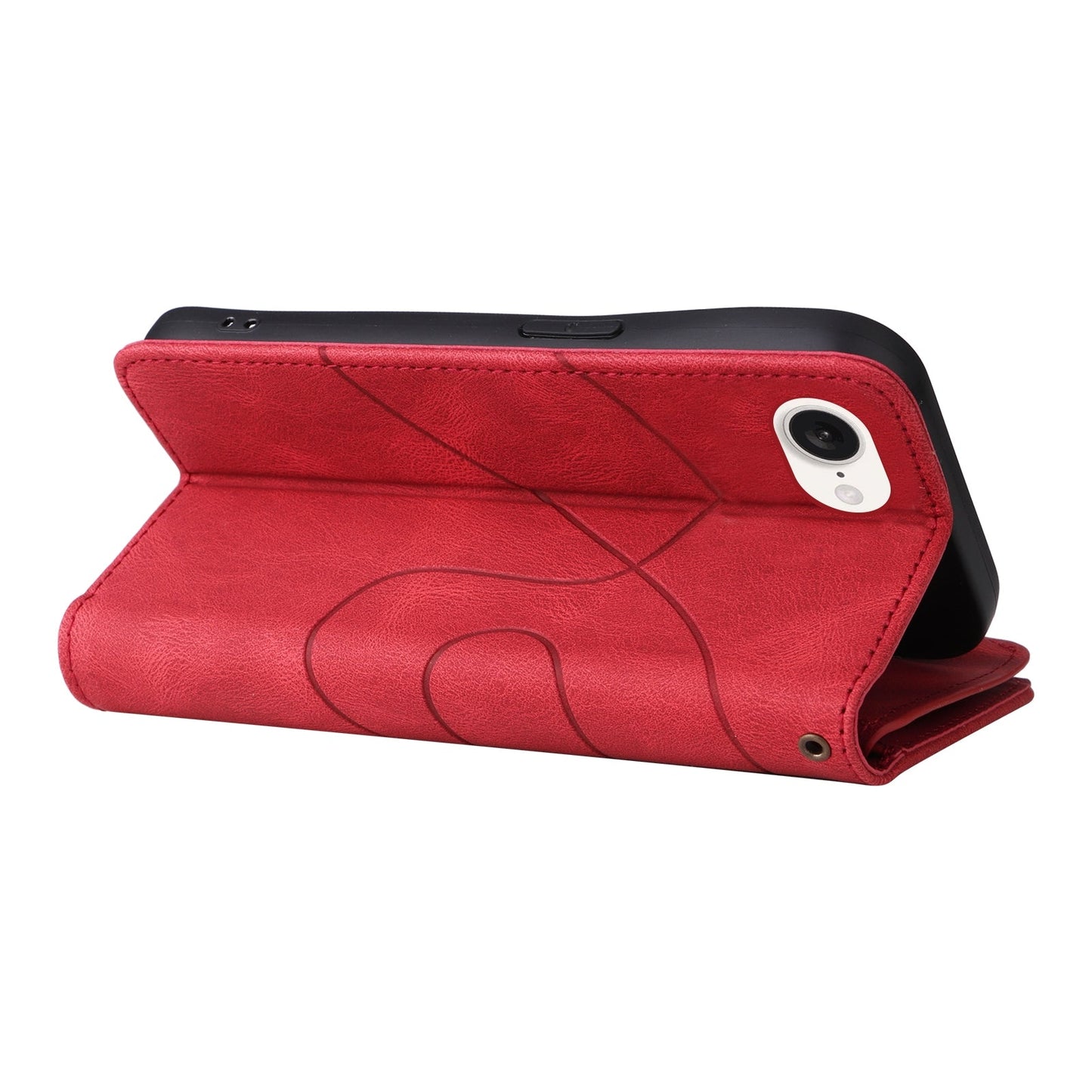 For iPhone 16e Dual-color 9 Card Slots Zipper Wallet Leather Phone Case(Red)