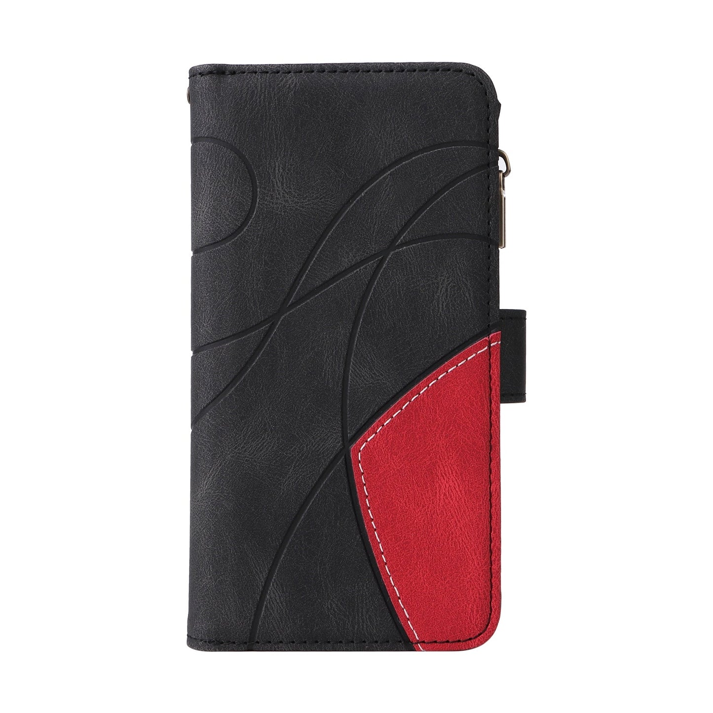 For iPhone 16e Dual-color 9 Card Slots Zipper Wallet Leather Phone Case(Black)