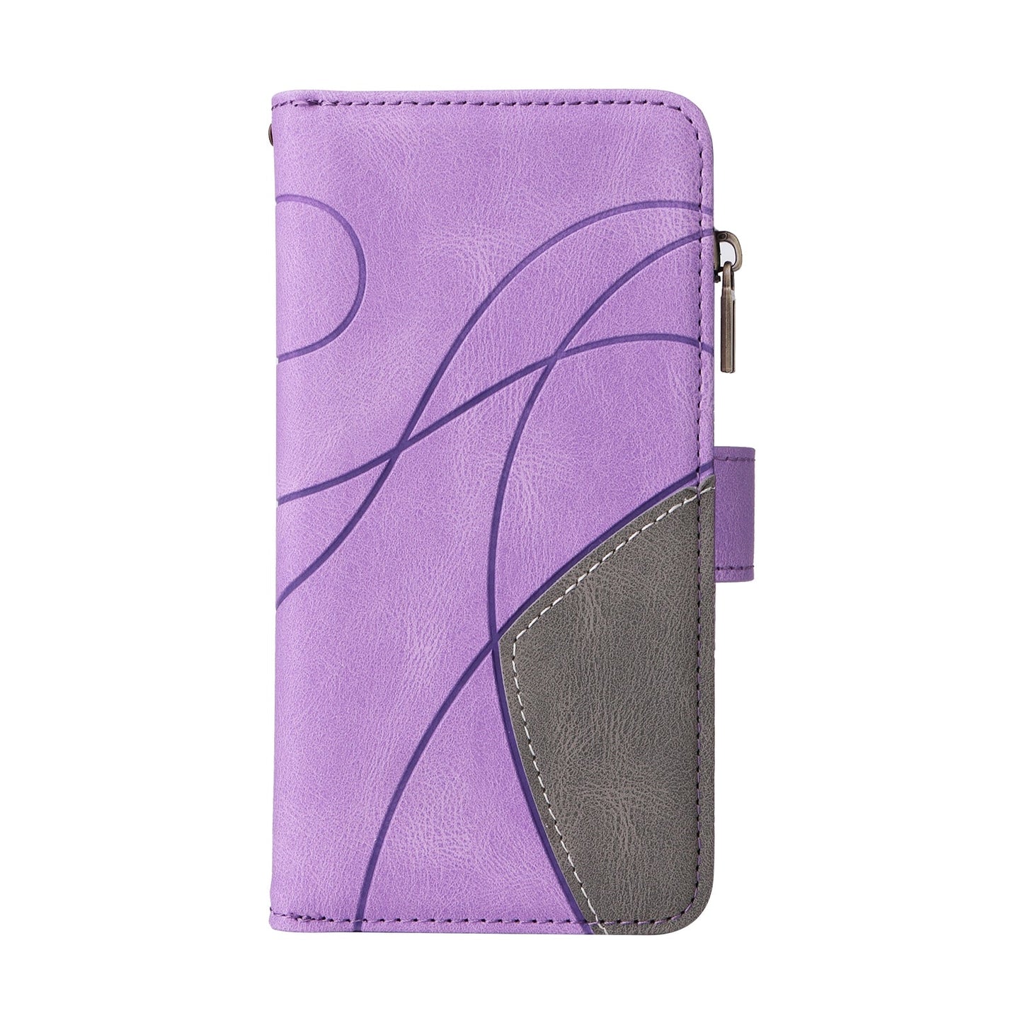 For iPhone 16e Dual-color 9 Card Slots Zipper Wallet Leather Phone Case(Purple)