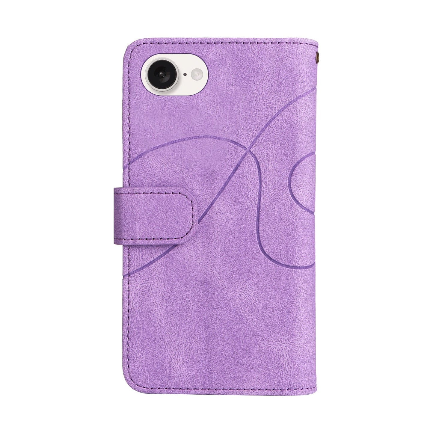 For iPhone 16e Dual-color 9 Card Slots Zipper Wallet Leather Phone Case(Purple)
