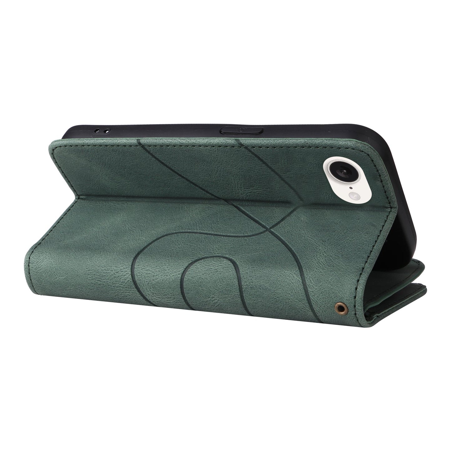 For iPhone 16e Dual-color 9 Card Slots Zipper Wallet Leather Phone Case(Green)