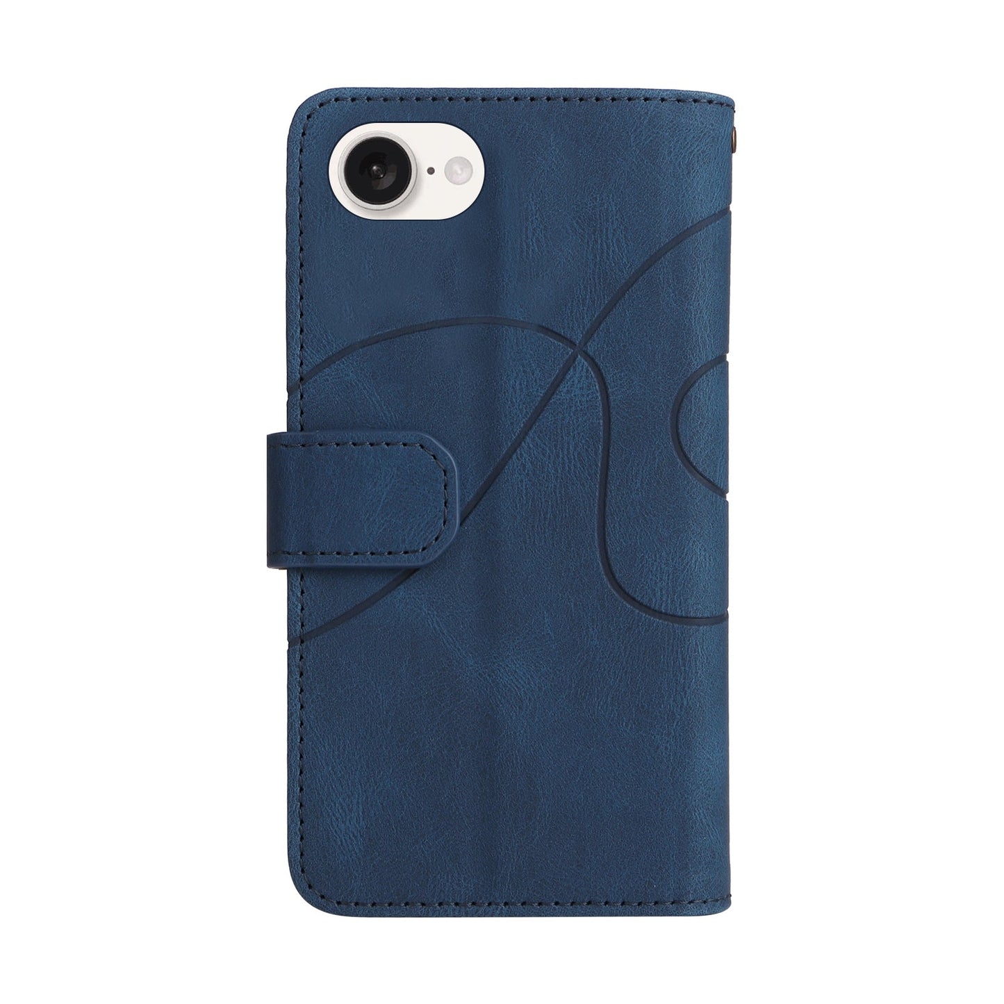 For iPhone 16e Dual-color 9 Card Slots Zipper Wallet Leather Phone Case(Blue)