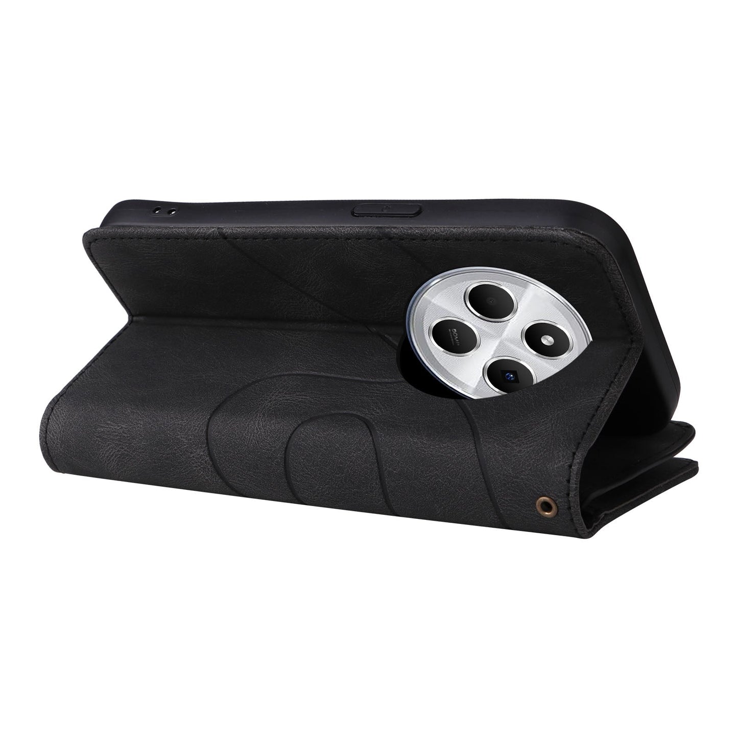 For Redmi 14C 4G Global Dual-color 9 Card Slots Zipper Wallet Leather Phone Case(Black)