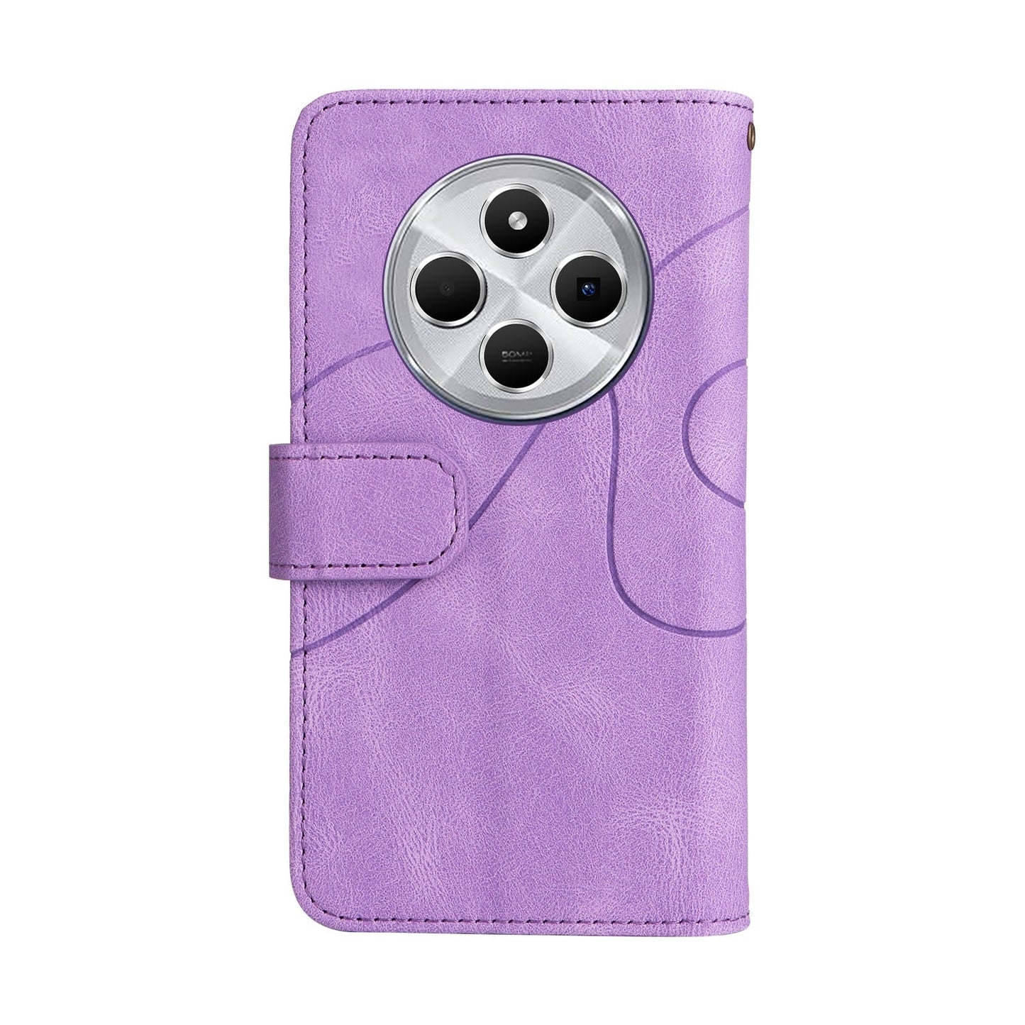 For Redmi 14C 4G Global Dual-color 9 Card Slots Zipper Wallet Leather Phone Case(Purple)