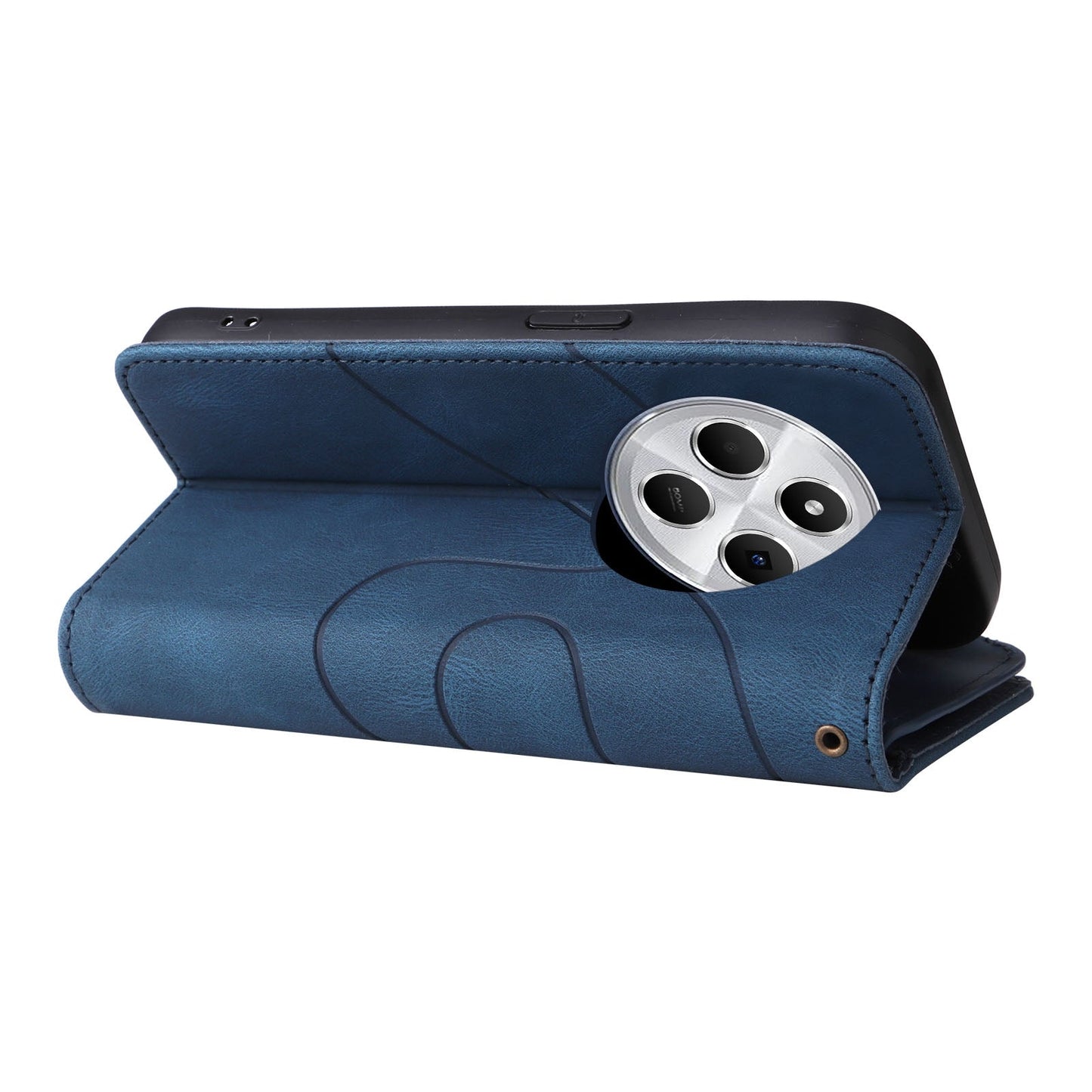 For Redmi 14C 4G Global Dual-color 9 Card Slots Zipper Wallet Leather Phone Case(Blue)