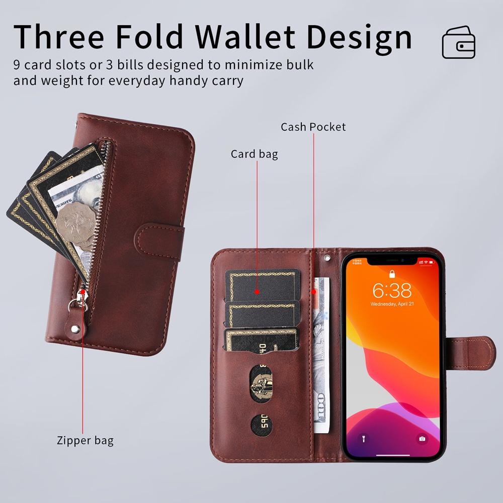 For Samsung Galaxy S25 Edge 5G Fashion Calf Texture Zipper Leather Phone Case(Brown)