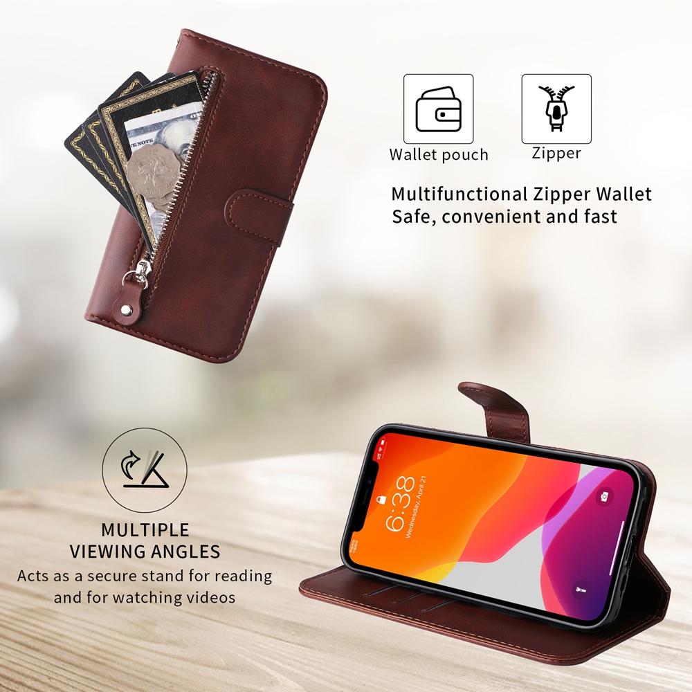 For Samsung Galaxy S25 Edge 5G Fashion Calf Texture Zipper Leather Phone Case(Brown)