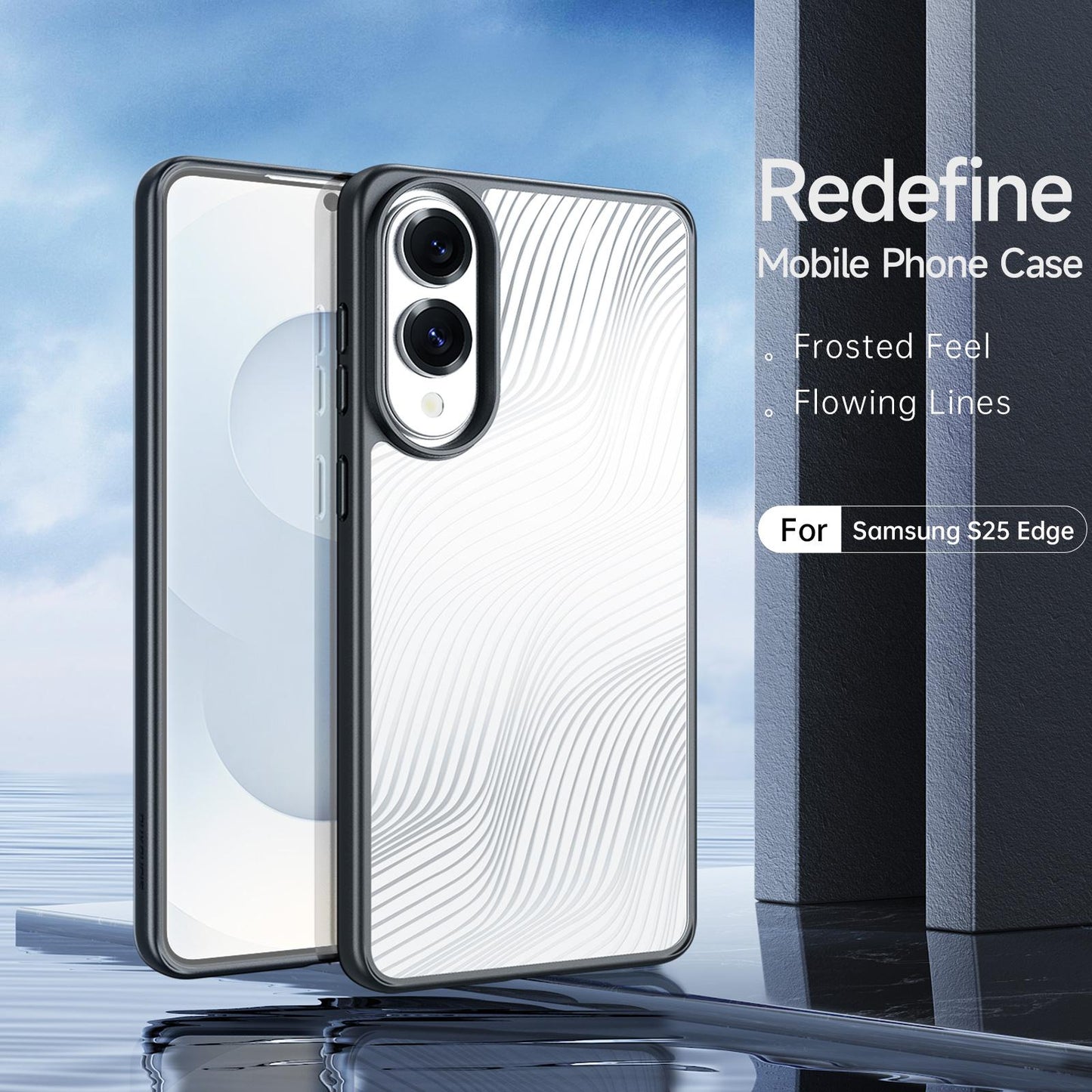For Samsung Galaxy S25 Edge 5G DUX DUCIS Aimo Series TPU + PC Frosted Feel Phone Case(Black)