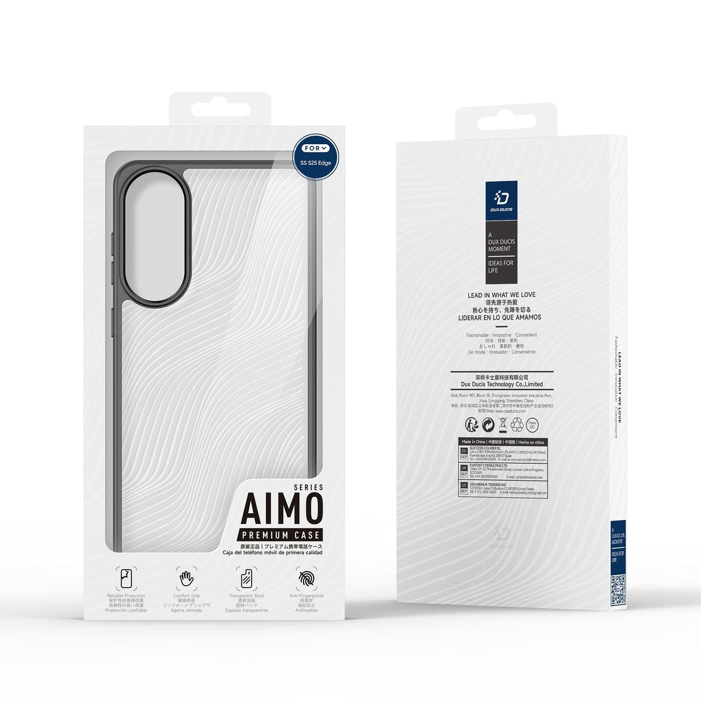For Samsung Galaxy S25 Edge 5G DUX DUCIS Aimo Series TPU + PC Frosted Feel Phone Case(Black)