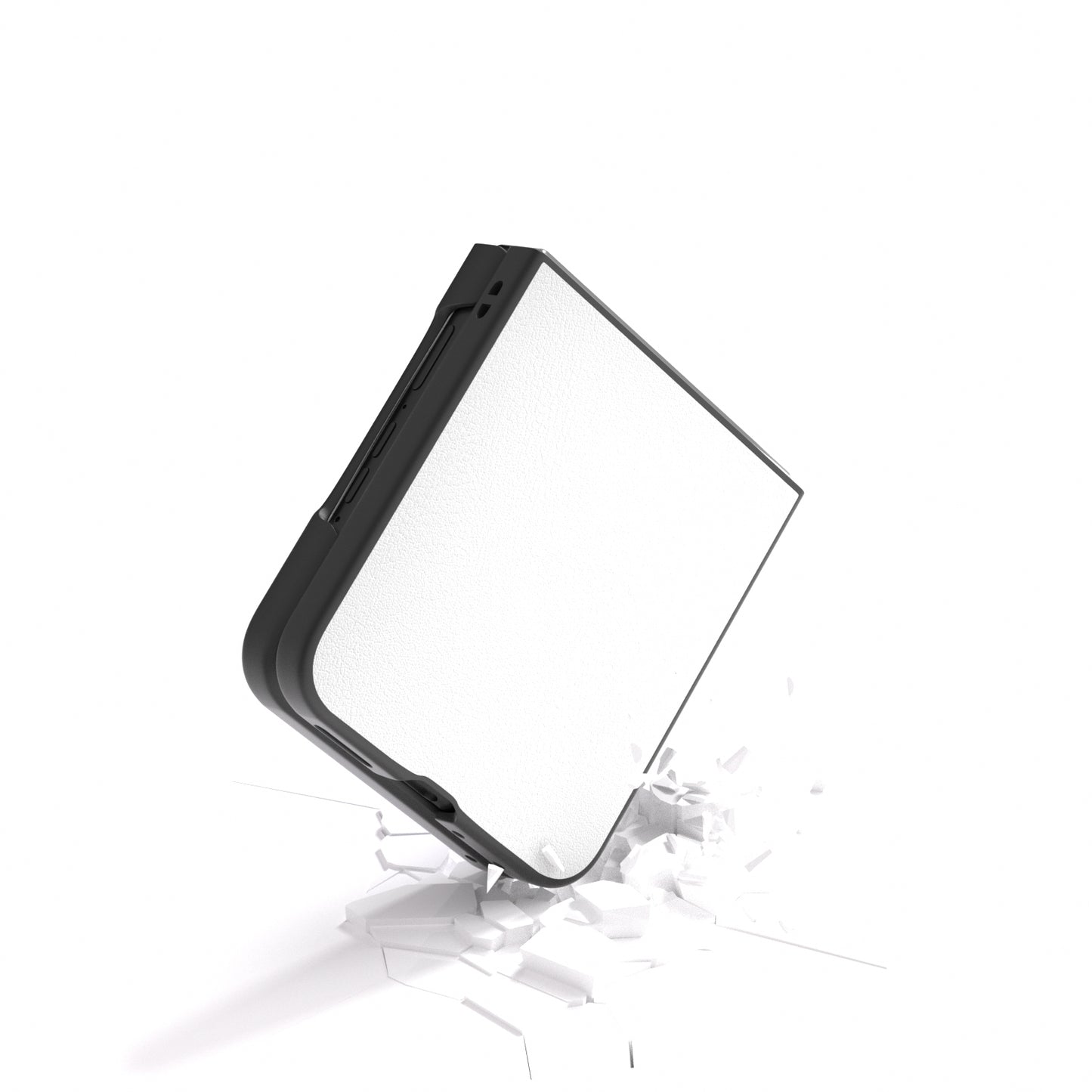 For Motorola Razr 50 Ultra PU Leather Black Frame Full Coverage Phone Case(White)