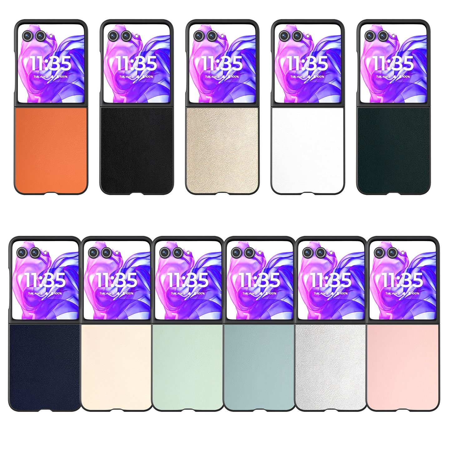 For Motorola Razr 50 Ultra PU Leather Black Frame Full Coverage Phone Case(Light Blue)