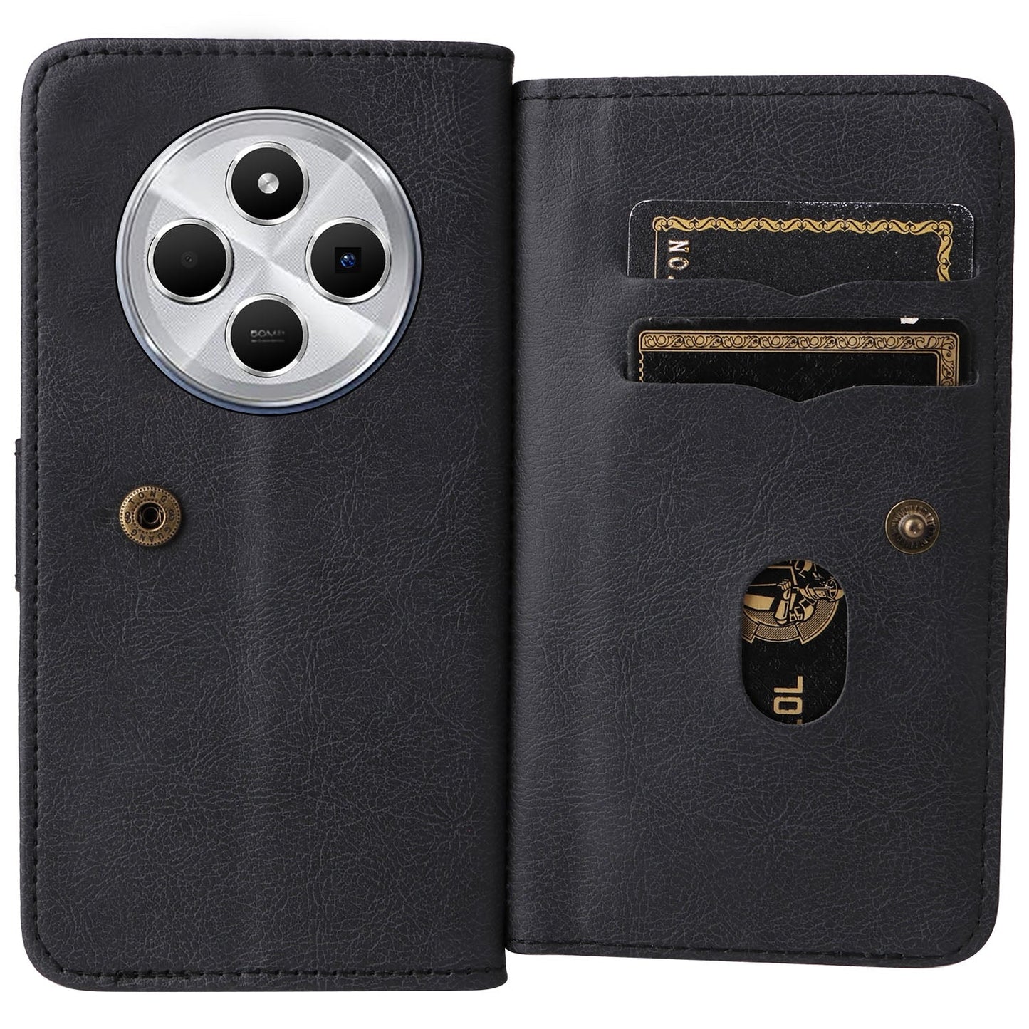 For Redmi 14C 4G Global Multi-Function Wallet 10 Card Slots Leather Phone Case(Black)