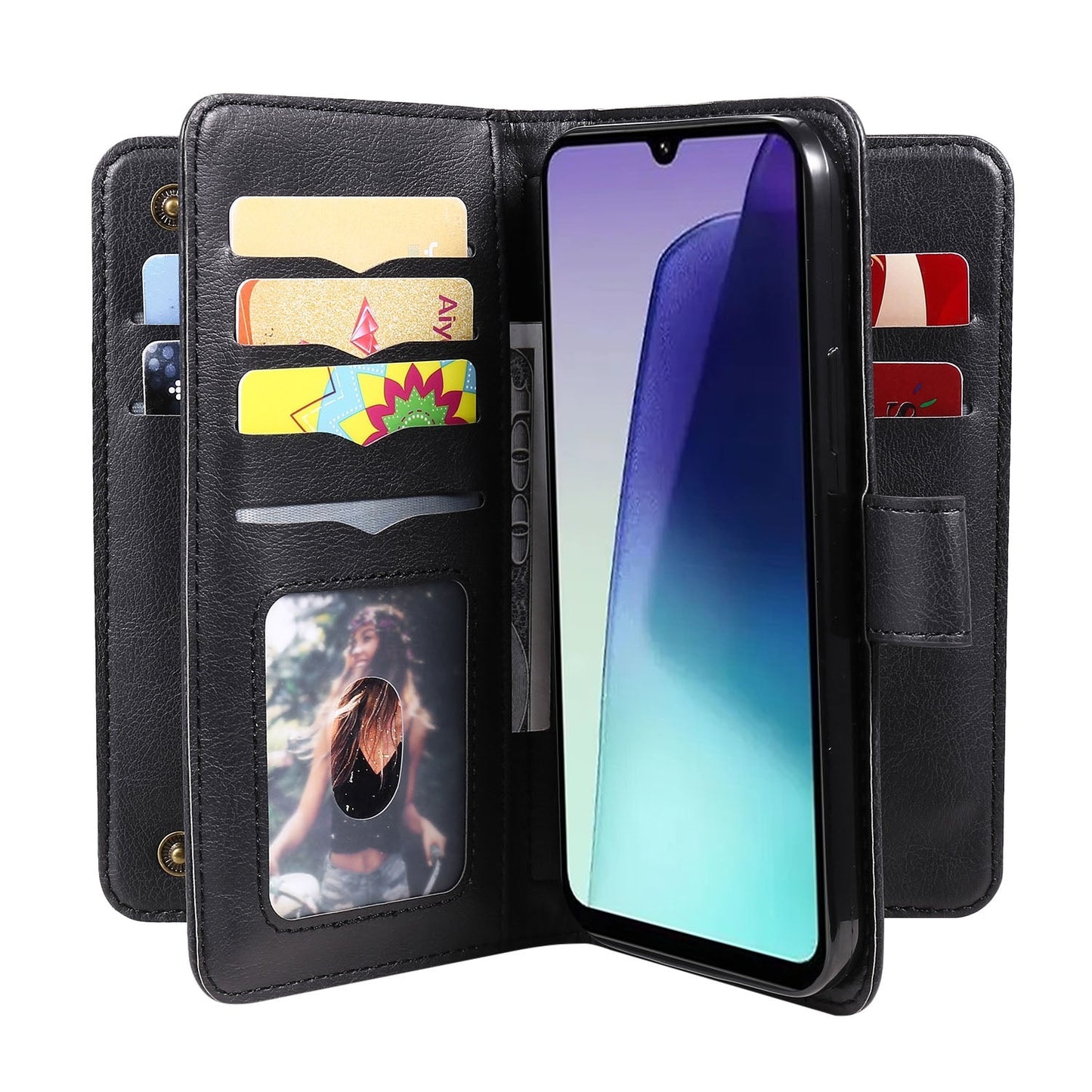 For Redmi 14C 4G Global Multi-Function Wallet 10 Card Slots Leather Phone Case(Black)