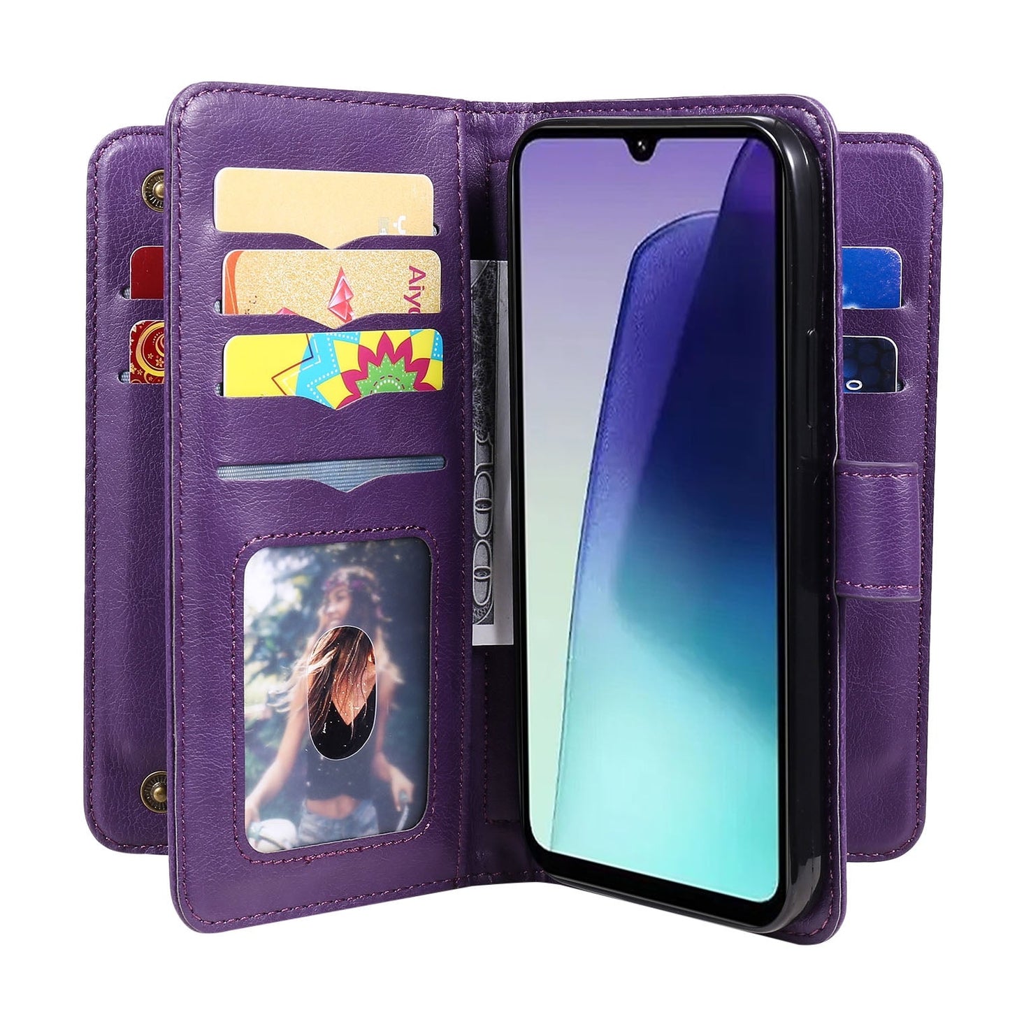 For Redmi 14C 4G Global Multi-Function Wallet 10 Card Slots Leather Phone Case(Violet)