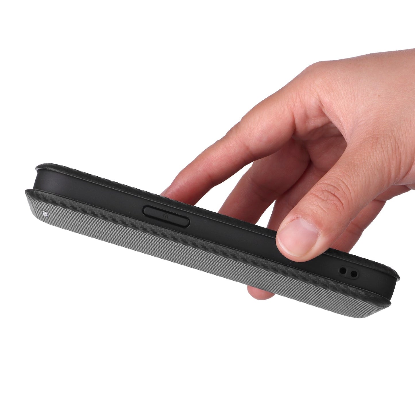 For iPhone 16e Carbon Fiber Texture Flip Leather Phone Case(Black)