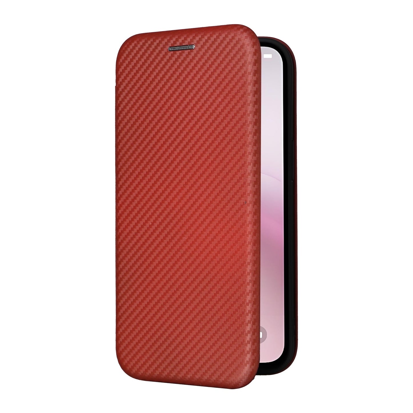 For iPhone 16e Carbon Fiber Texture Flip Leather Phone Case(Brown)