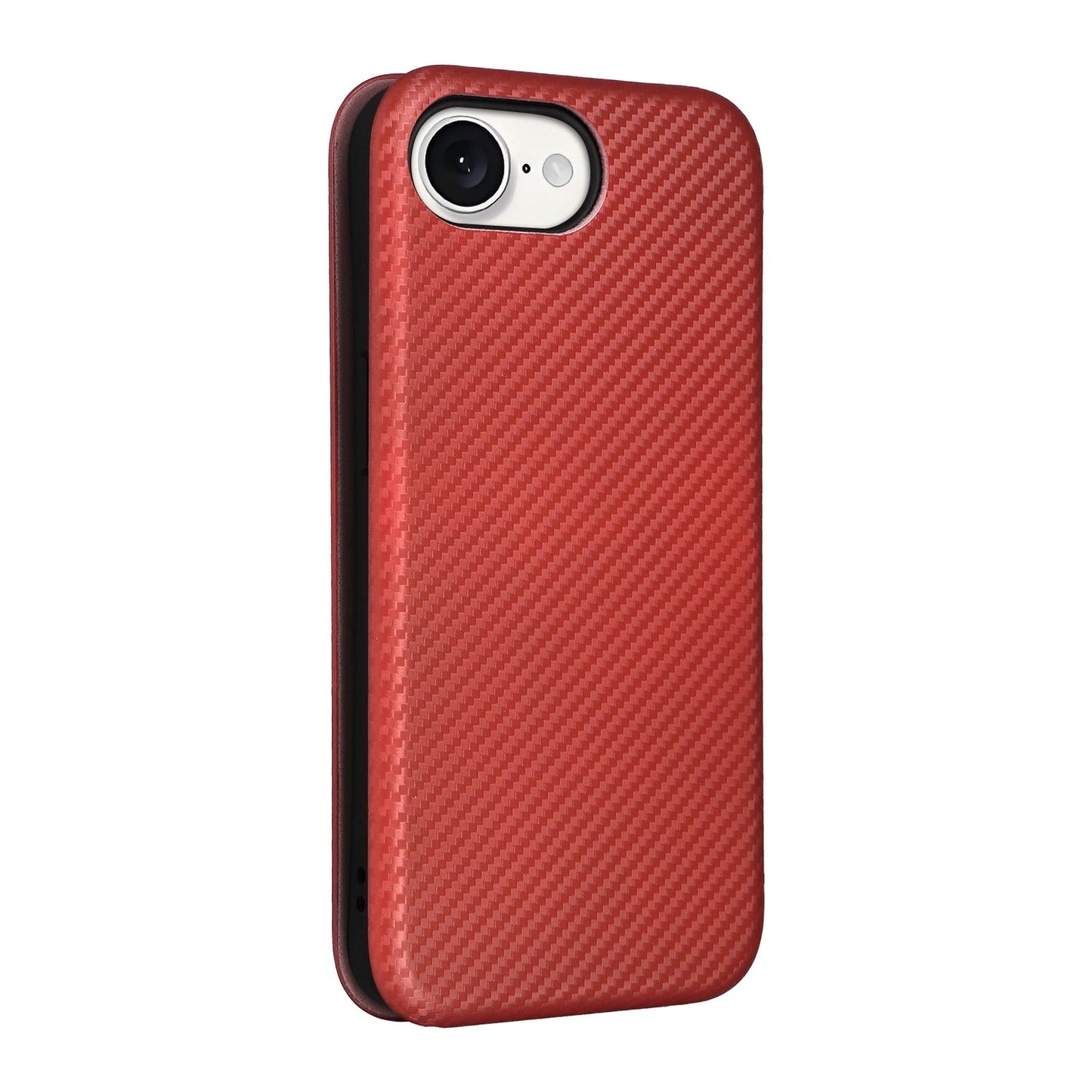 For iPhone 16e Carbon Fiber Texture Flip Leather Phone Case(Brown)