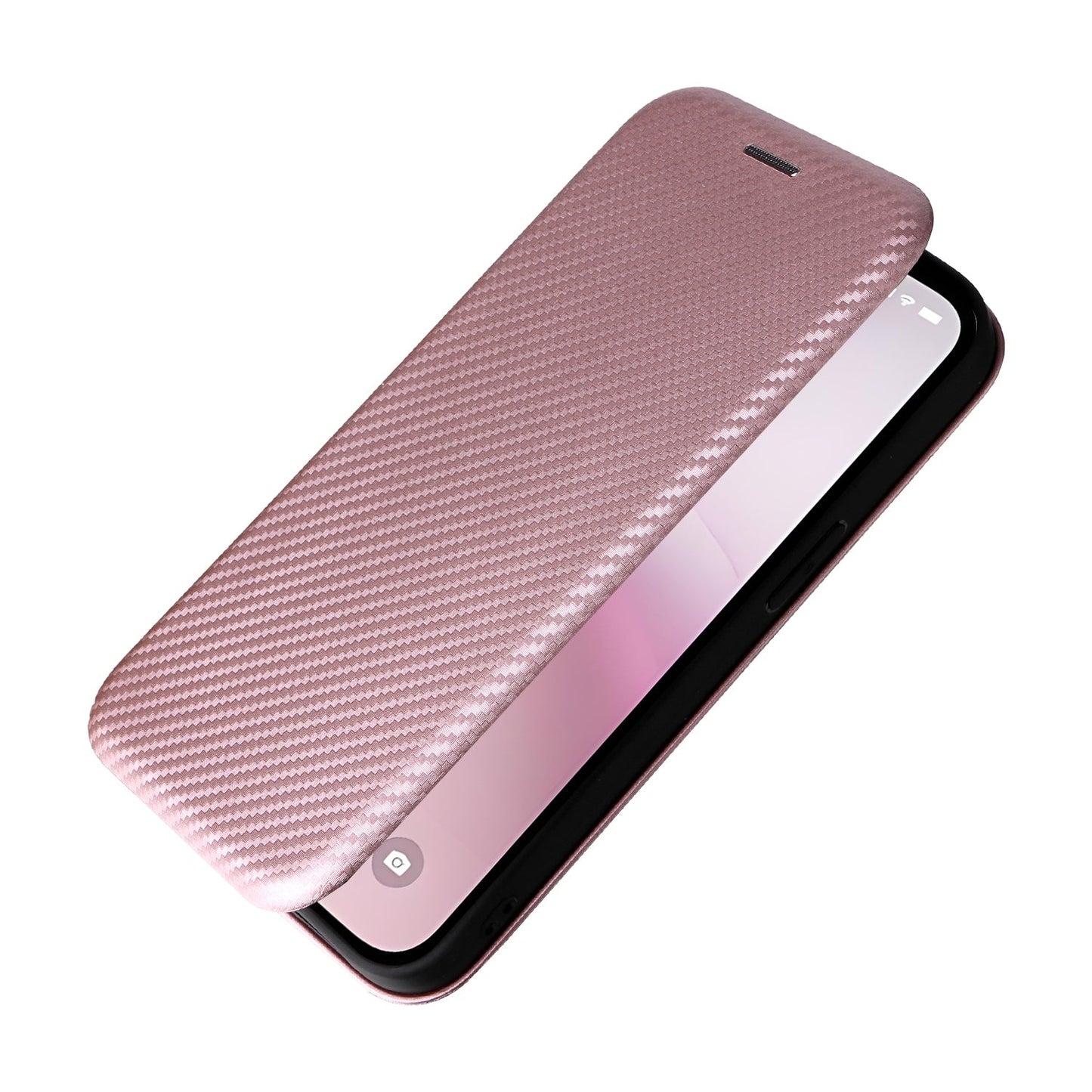 For iPhone 16e Carbon Fiber Texture Flip Leather Phone Case(Pink)