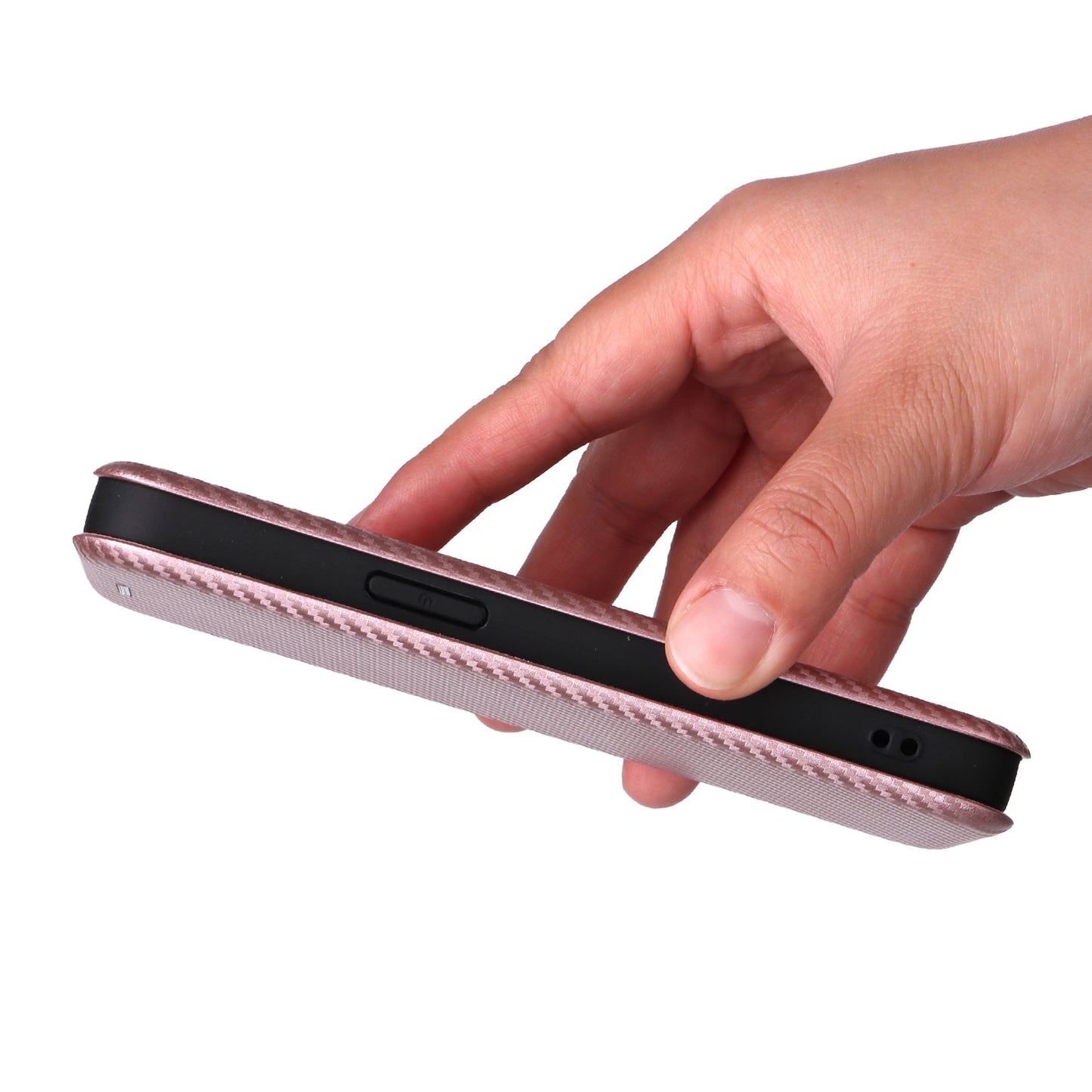 For iPhone 16e Carbon Fiber Texture Flip Leather Phone Case(Pink)