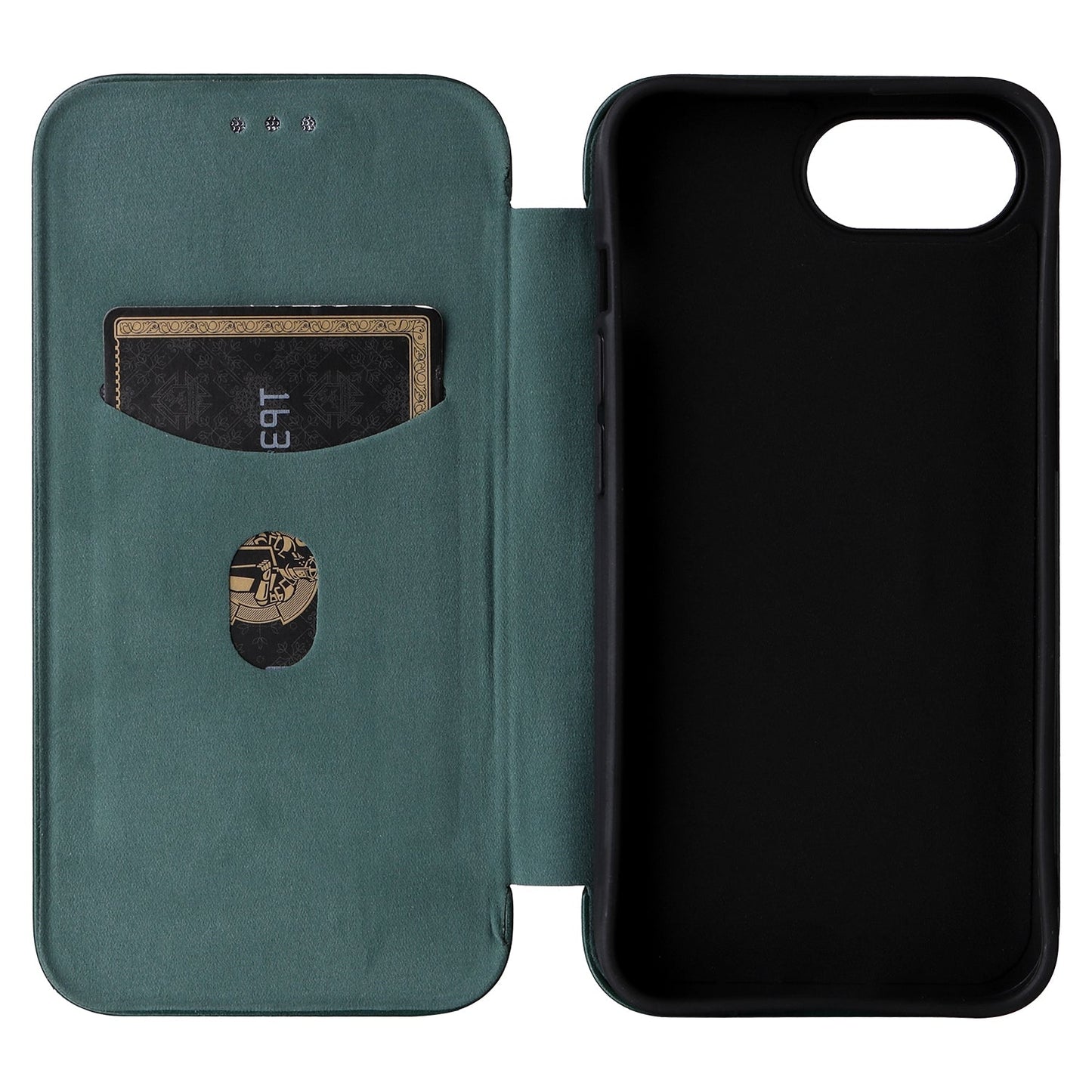 For iPhone 16e Carbon Fiber Texture Flip Leather Phone Case(Green)