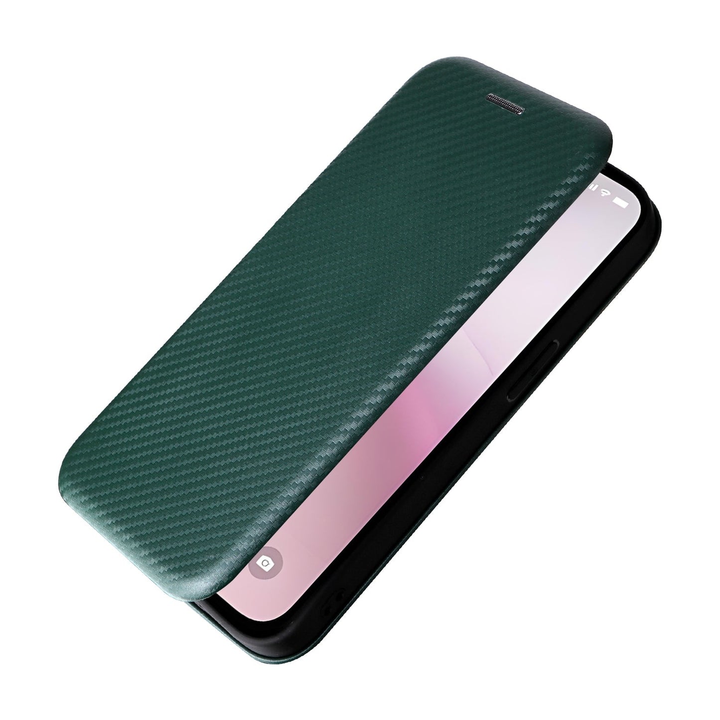 For iPhone 16e Carbon Fiber Texture Flip Leather Phone Case(Green)