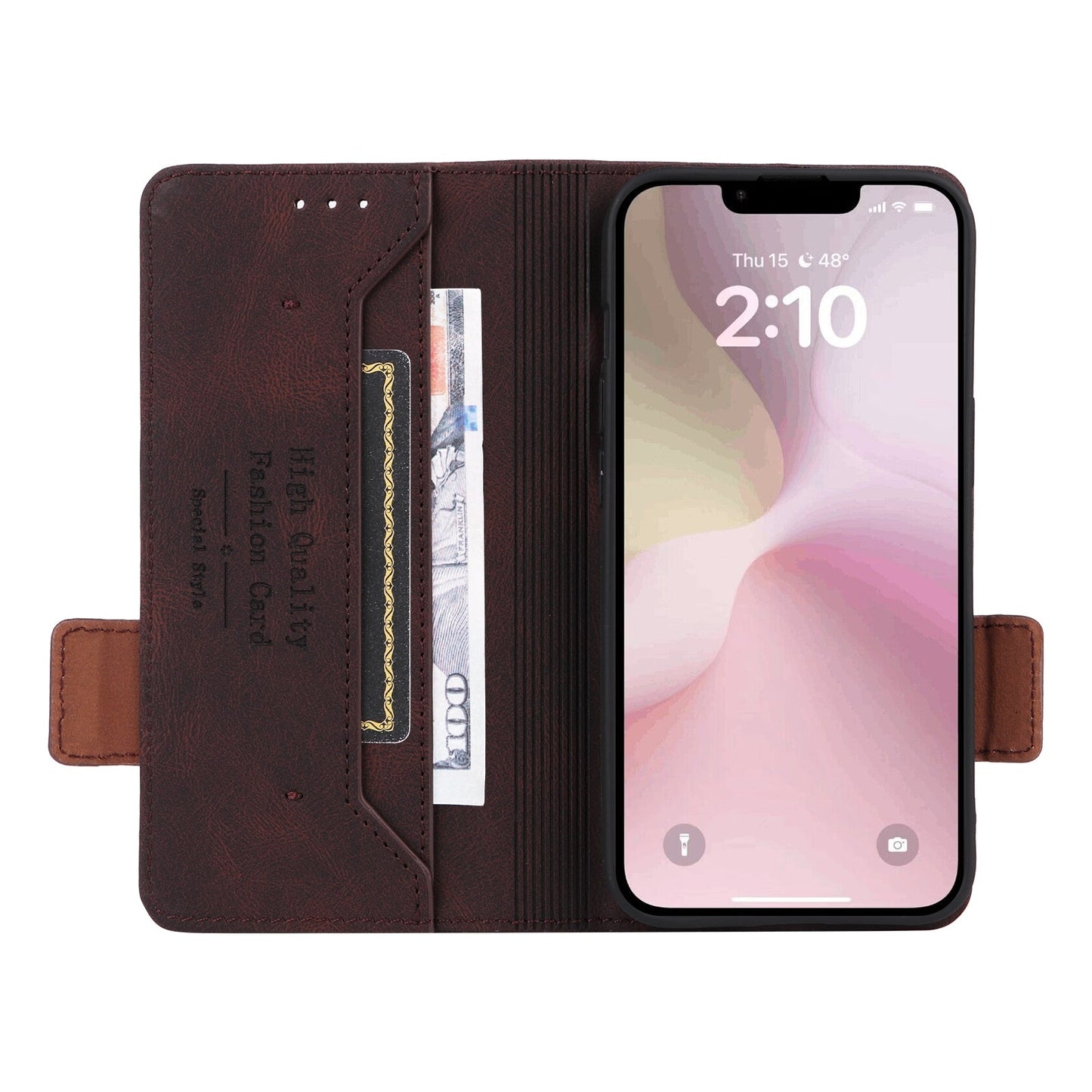 For iPhone 16e Magnetic Clasp Leather Phone Case(Brown)