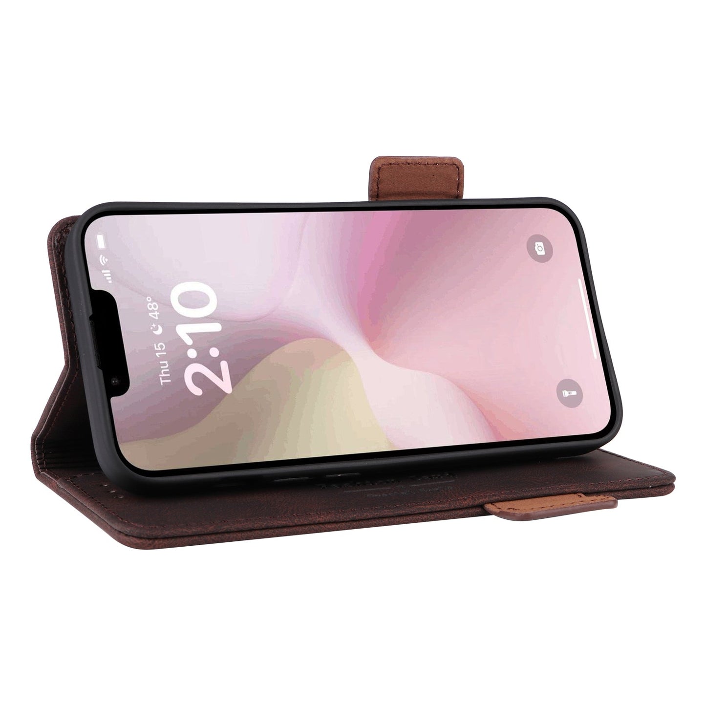 For iPhone 16e Magnetic Clasp Leather Phone Case(Brown)