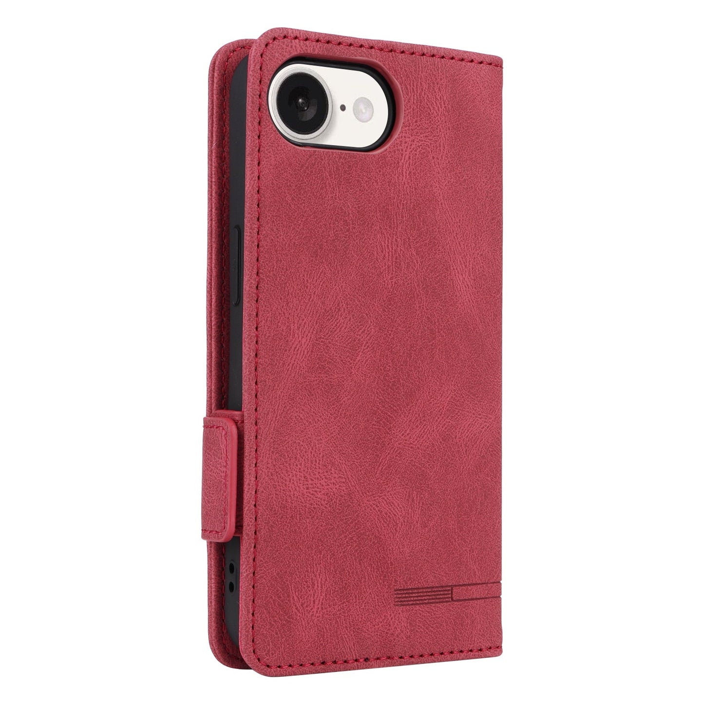 For iPhone 16e Magnetic Clasp Leather Phone Case(Red)