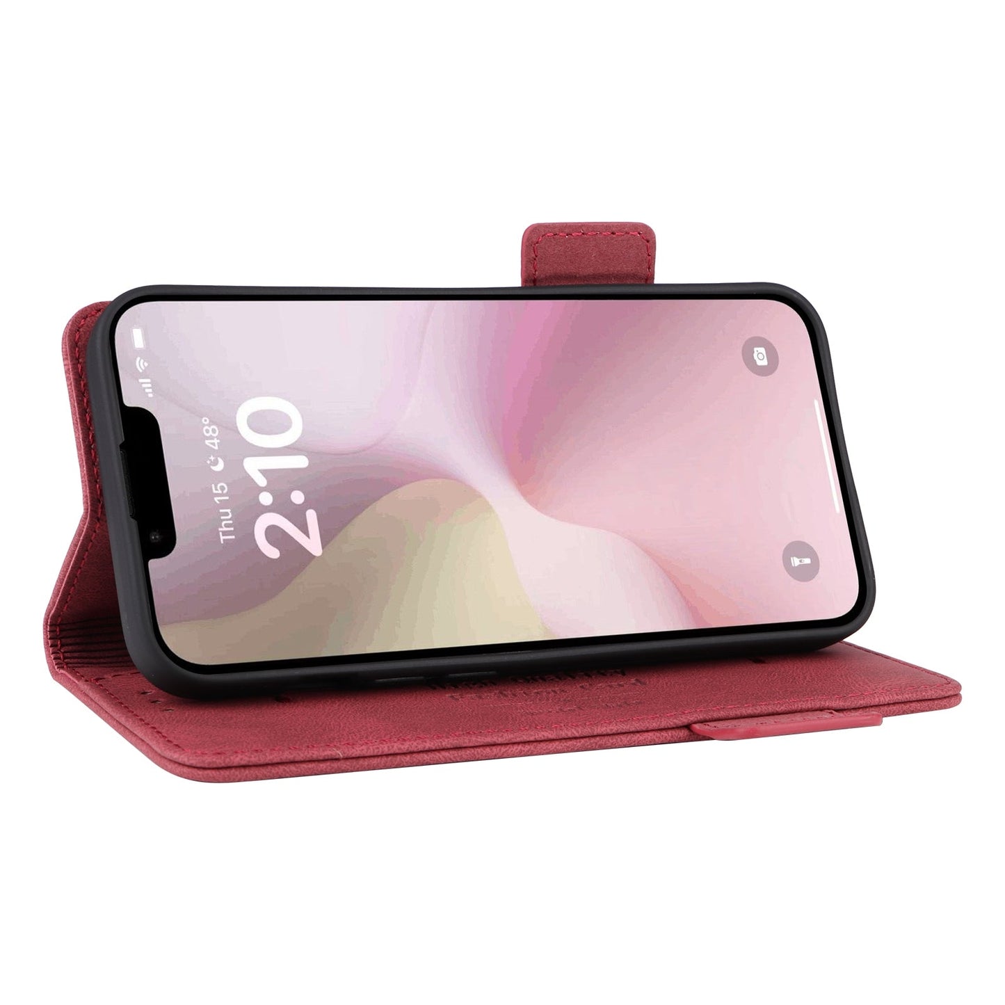 For iPhone 16e Magnetic Clasp Leather Phone Case(Red)