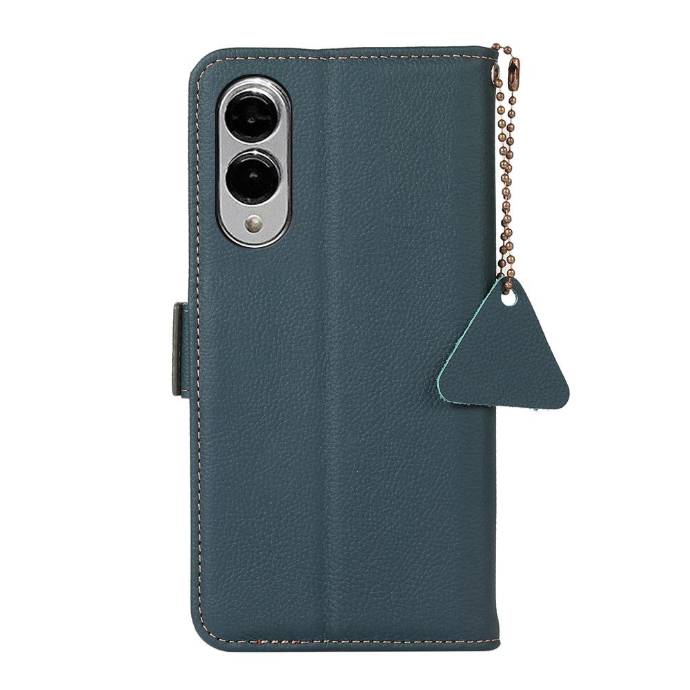 For Samsung Galaxy S25 Edge 5G Side-Magnetic TJ Genuine Leather RFID Phone Case(Green)