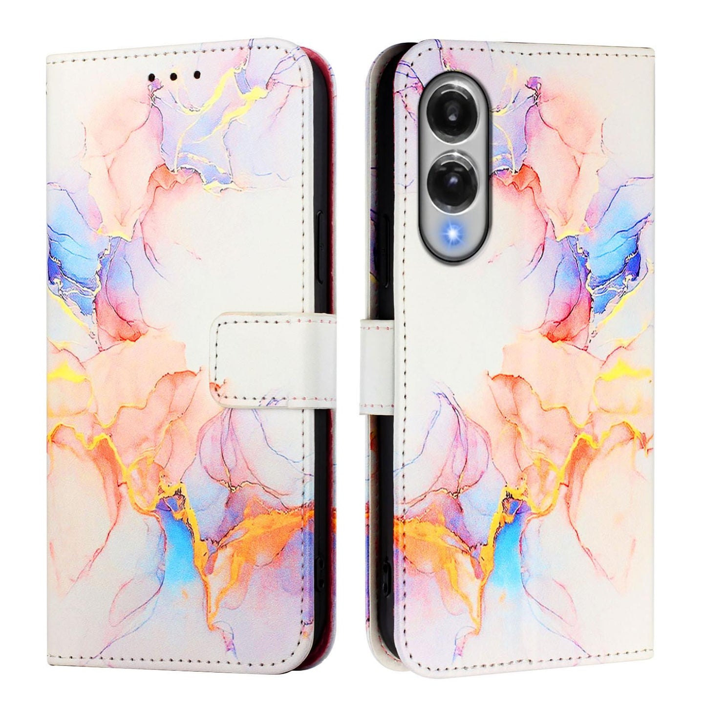 For Samsung Galaxy S25 Edge 5G PT003 Marble Pattern Flip Leather Phone Case(Galaxy Marble White)